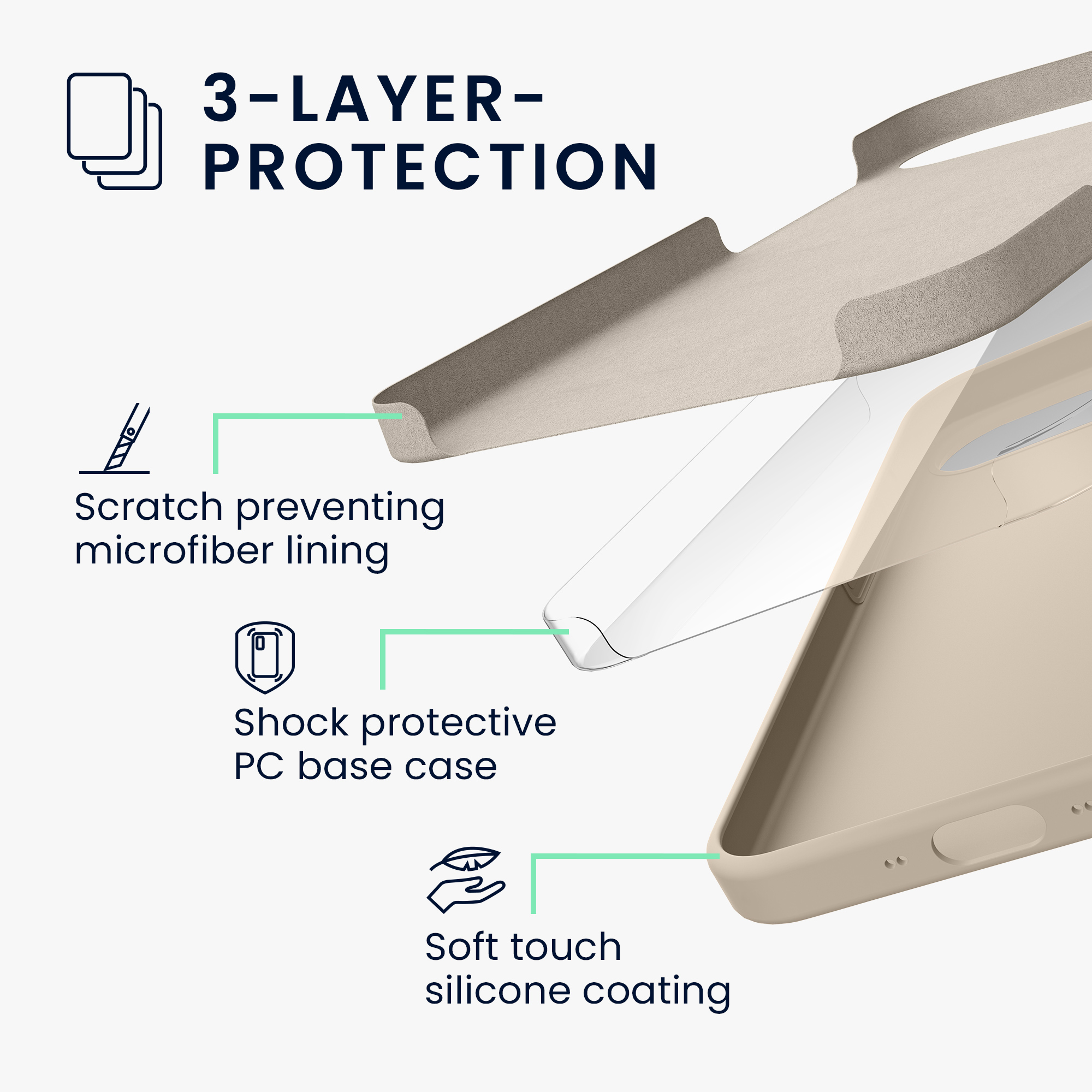 kwmobile TPU silikonový kryt pro Apple iPhone Air, měkký povrch, krémová