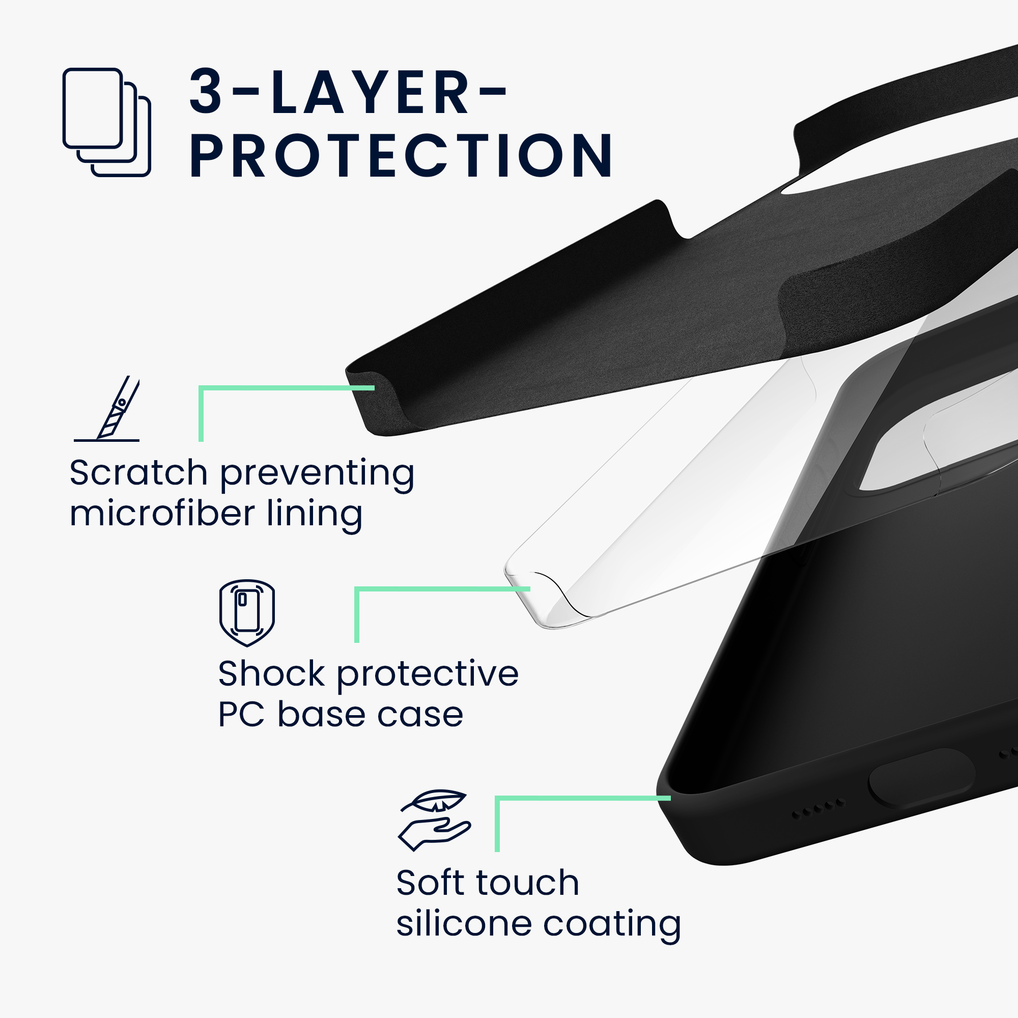 Silikonový kryt Kwmobile pro iPhone 17 Pro - černá