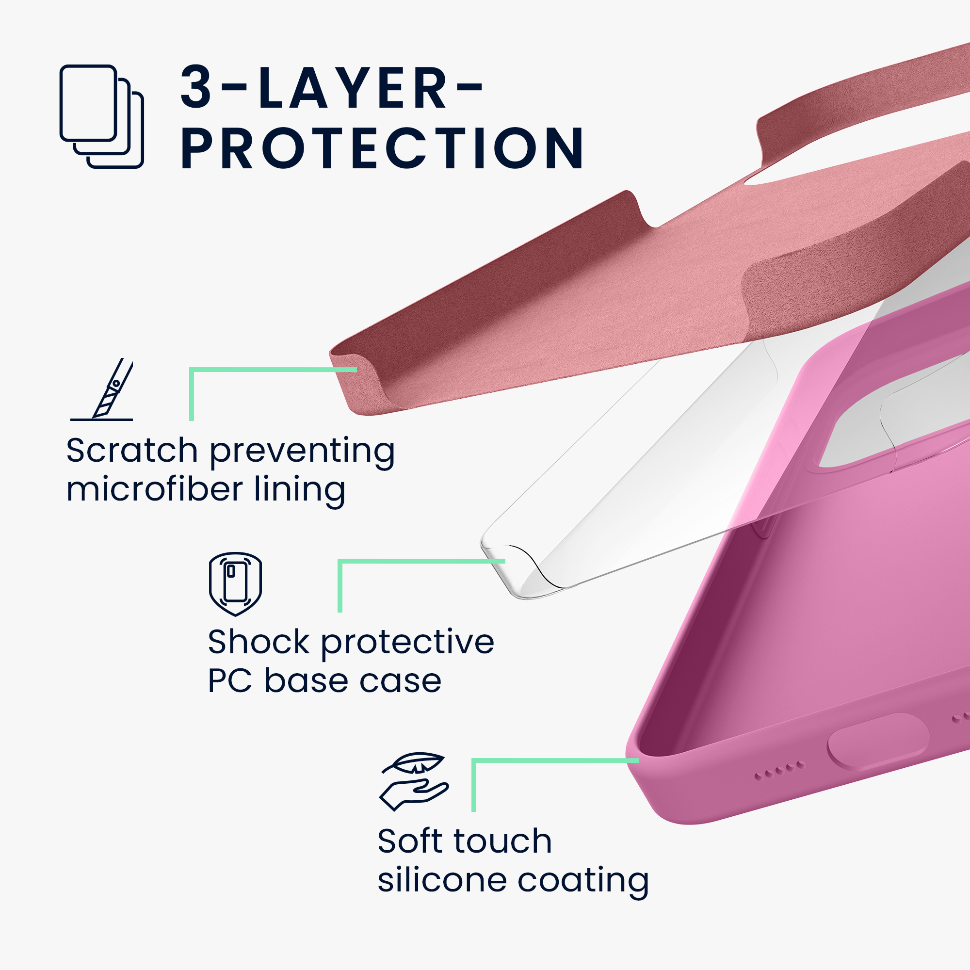 Pouzdro pro Apple iPhone 18 Pro / iPhone 17 Pro kwmobile silikonové - růžová levandulová