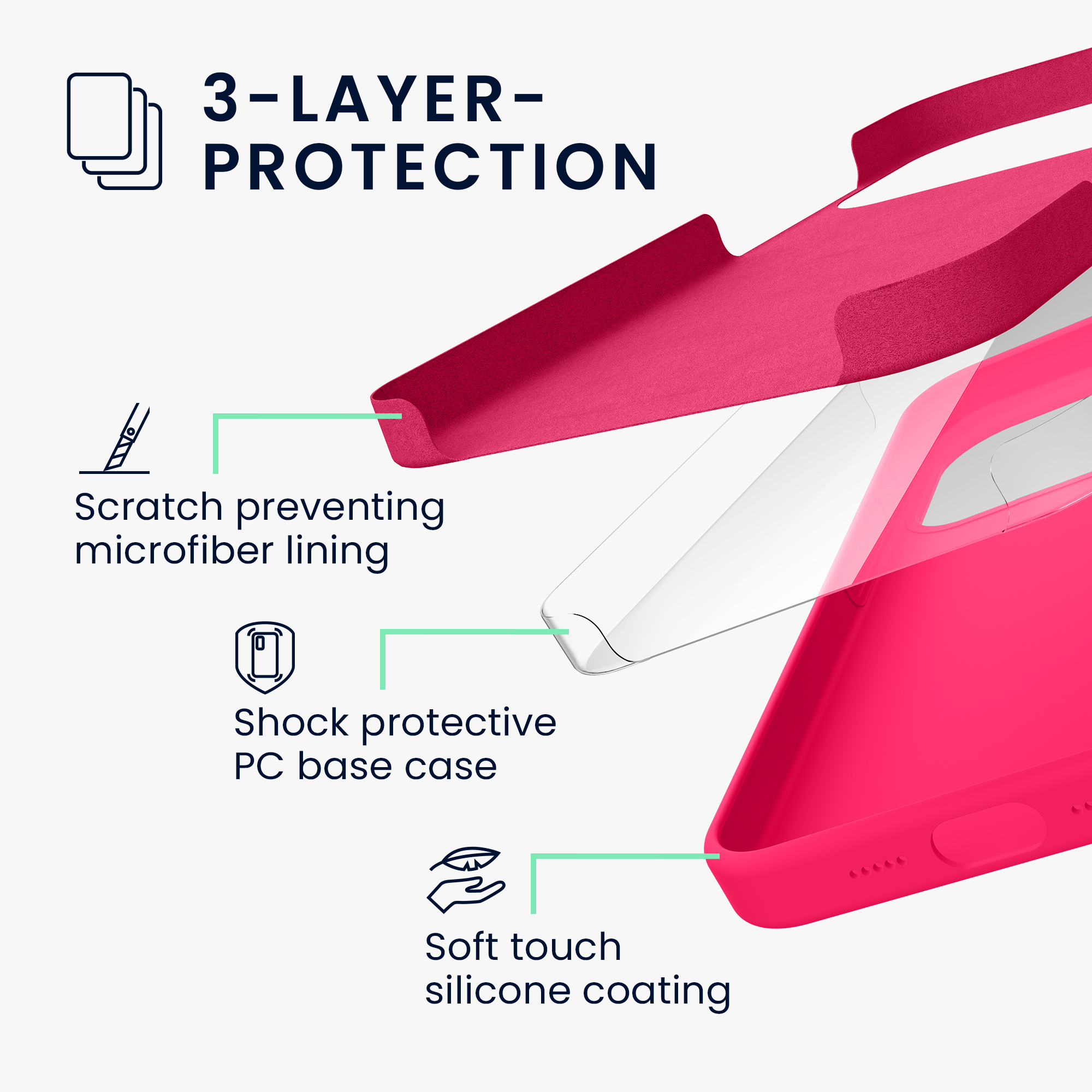 Silikonový kryt Kwmobile pro iPhone 17 Pro Max - neonově růžová