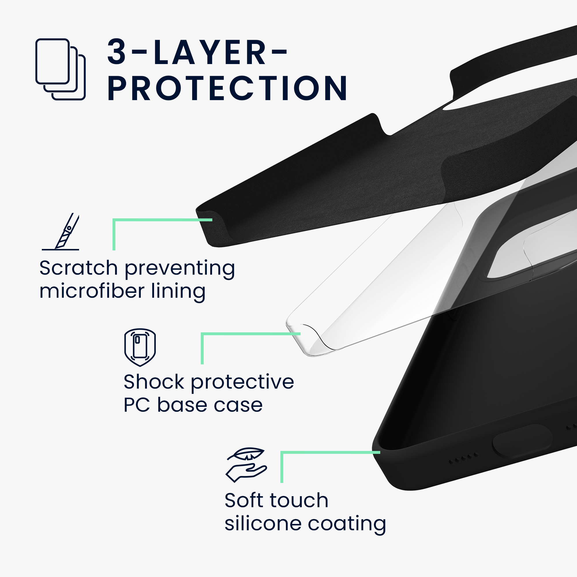 Silikonový kryt Kwmobile pro iPhone 17 Pro Max - černá