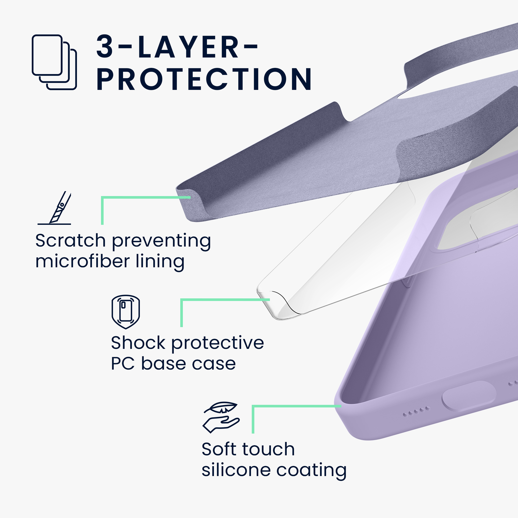 Silikonový kryt Kwmobile pro iPhone 17 Pro Max - levandulová