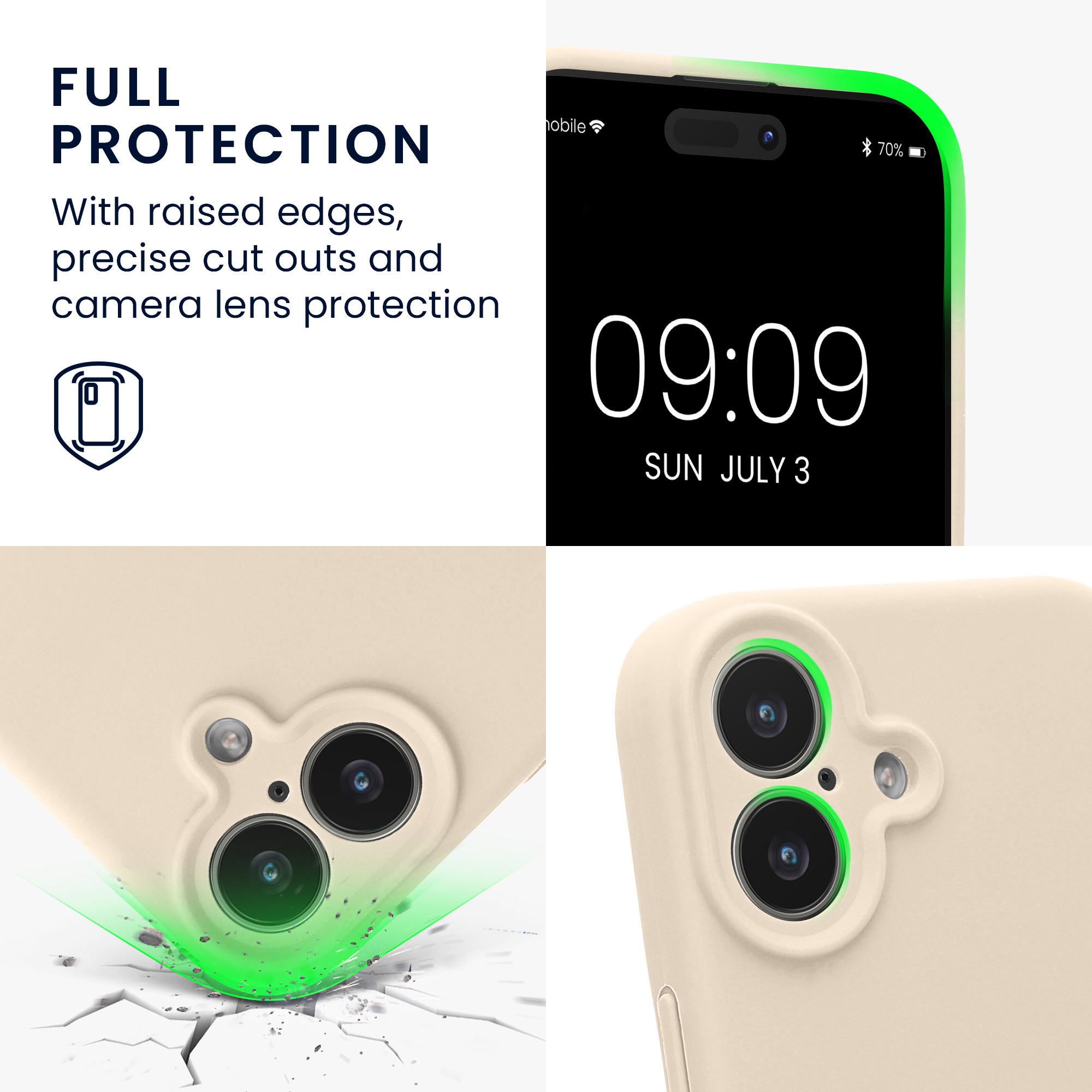 Silikonový kryt Kwmobile pro iPhone 17 - krémová