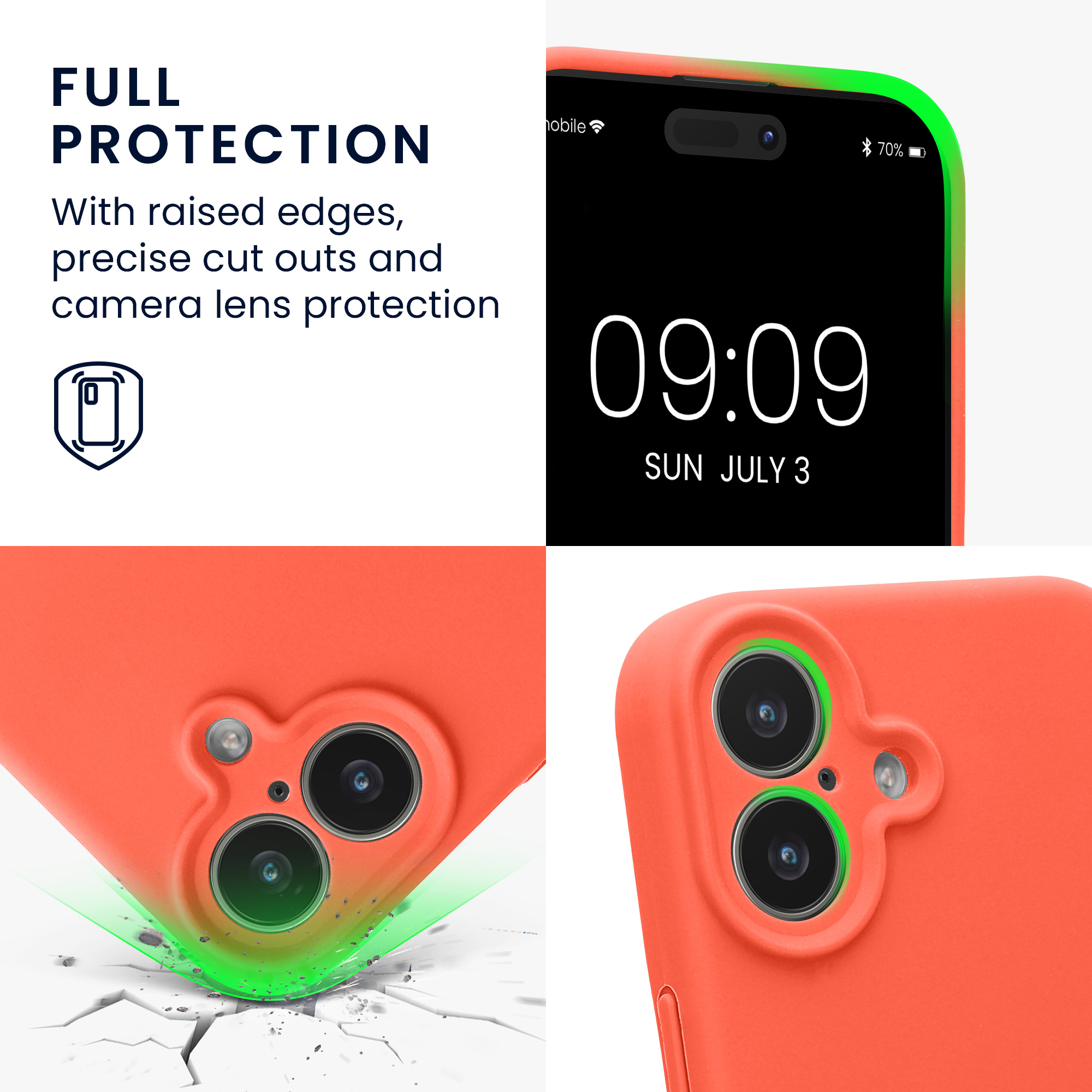 Pouzdro pro Apple iPhone 17 kwmobile tenké silikonové - neonově korálová