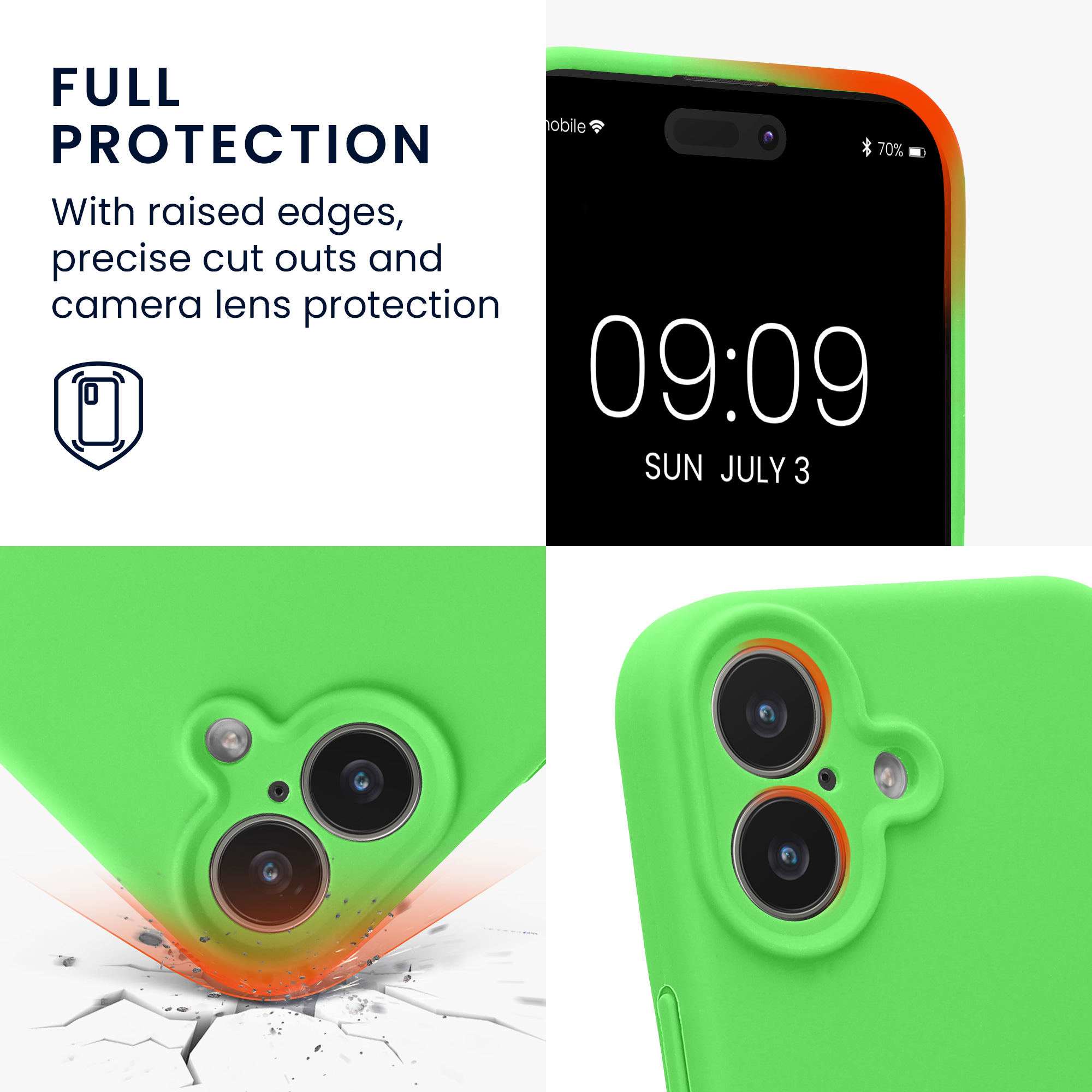 Pouzdro pro Apple iPhone 17 kwmobile tenké silikonové - limetkově zelená