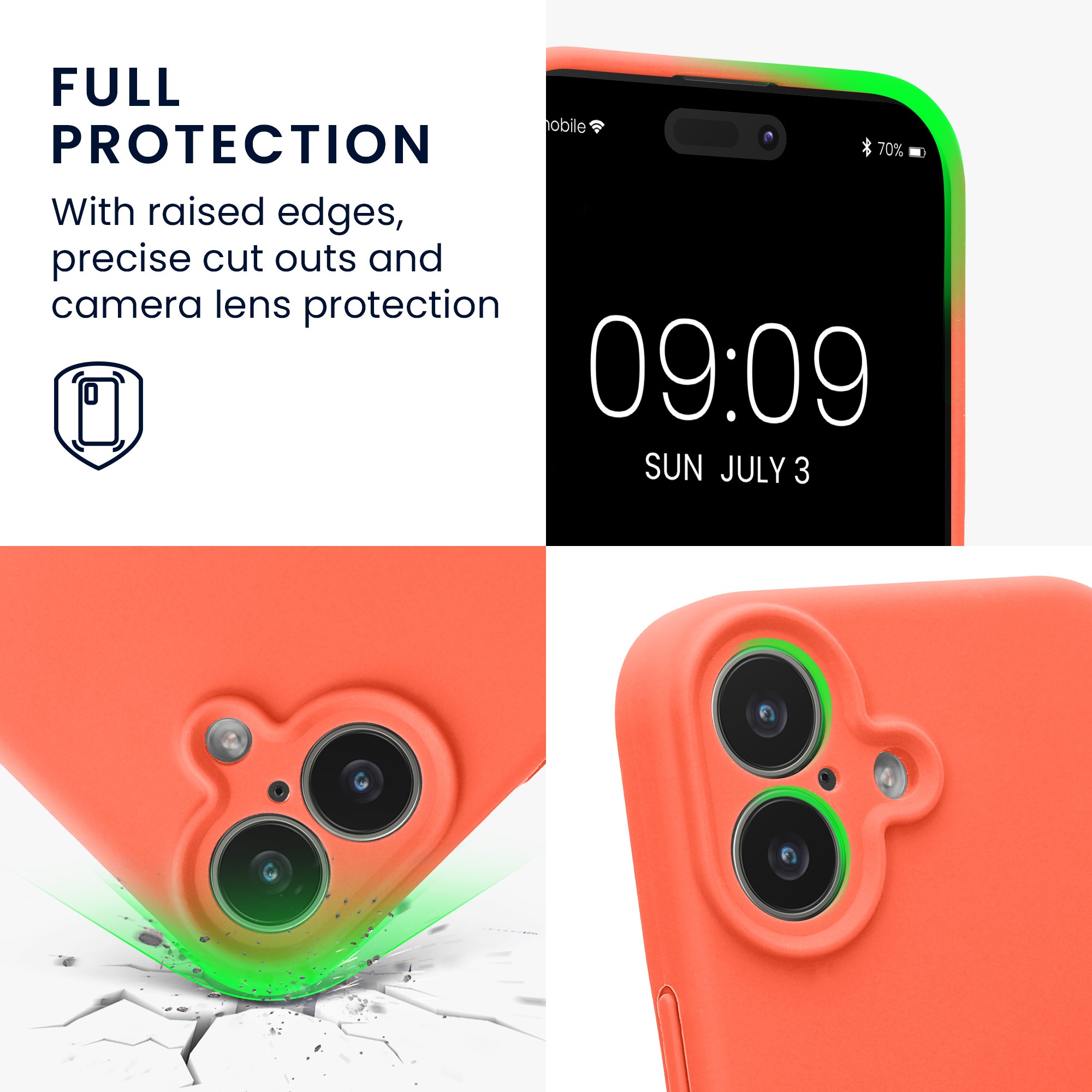 Pouzdro pro Apple iPhone 17 kwmobile tenké silikonové - sytá korálová