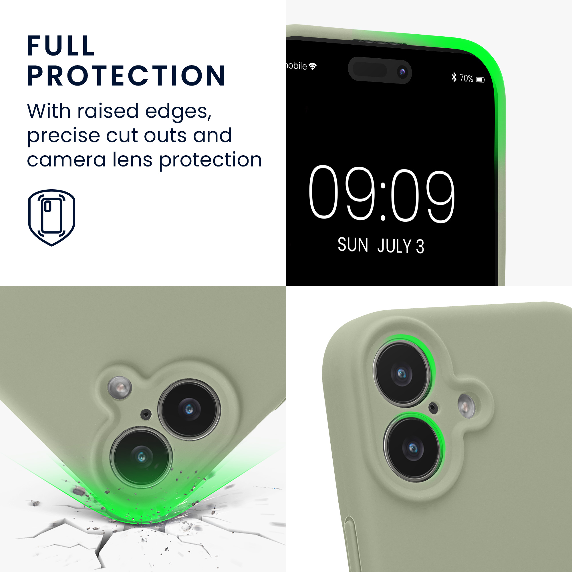 Pouzdro pro Apple iPhone 17 kwmobile tenké silikonové - šedozelená