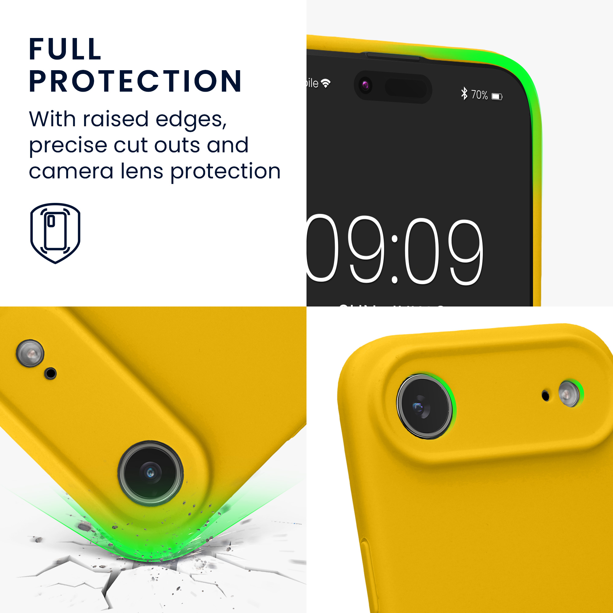 kwmobile tenký TPU silikonový kryt pro Apple iPhone Air, soft-touch povrch, zářivě žlutá