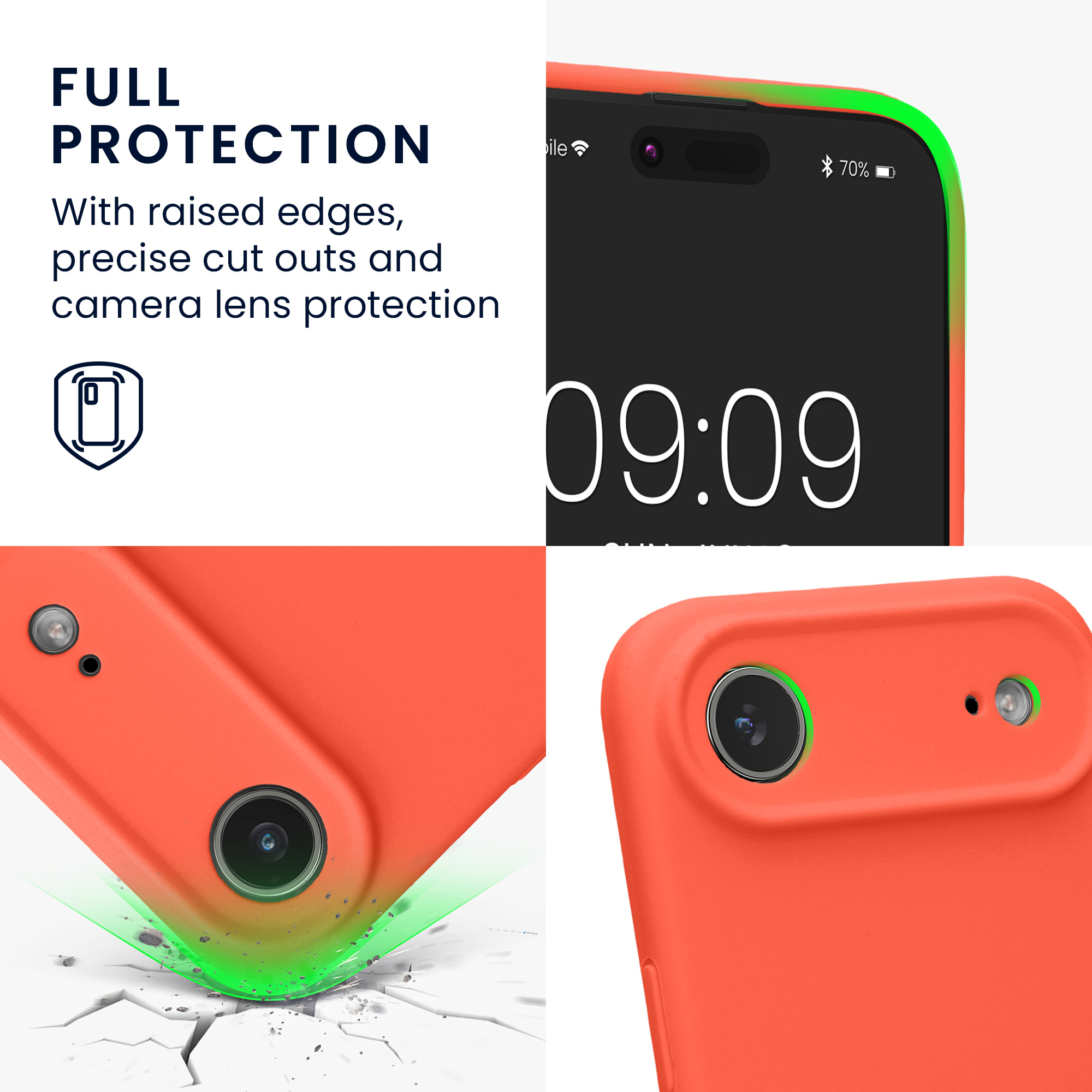 kwmobile tenký TPU silikonový kryt pro Apple iPhone Air, soft-touch povrch, Neon Coral