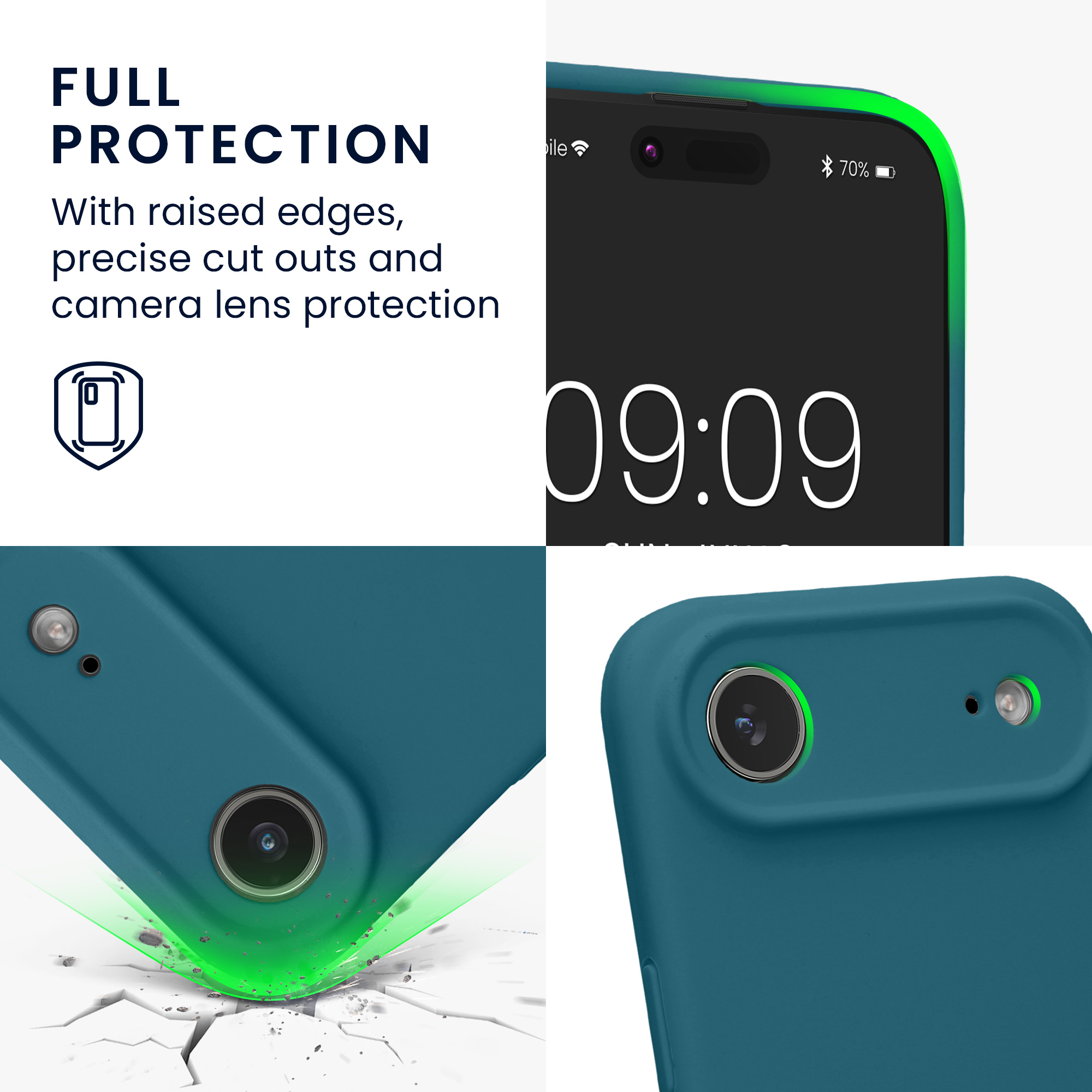 kwmobile tenký TPU silikonový kryt pro Apple iPhone Air, soft-touch povrch, matně petrolejová