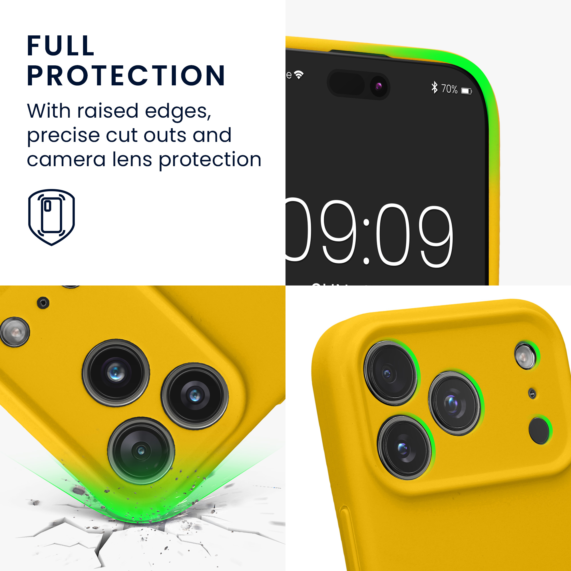 Silikonový kryt Kwmobile pro iPhone 17 Pro - zářivě žlutá