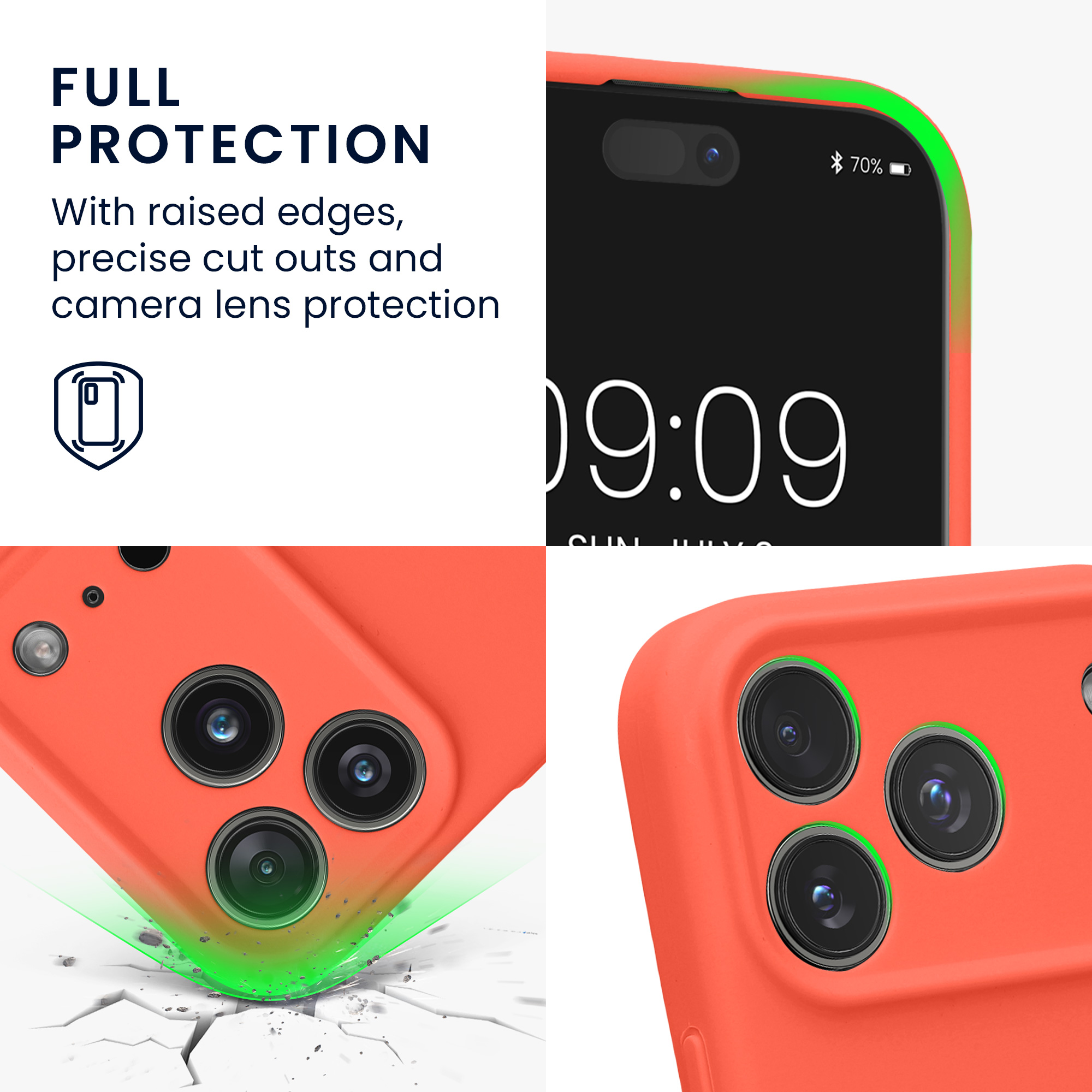 Silikonový kryt Kwmobile pro iPhone 17 Pro - neonově korálová
