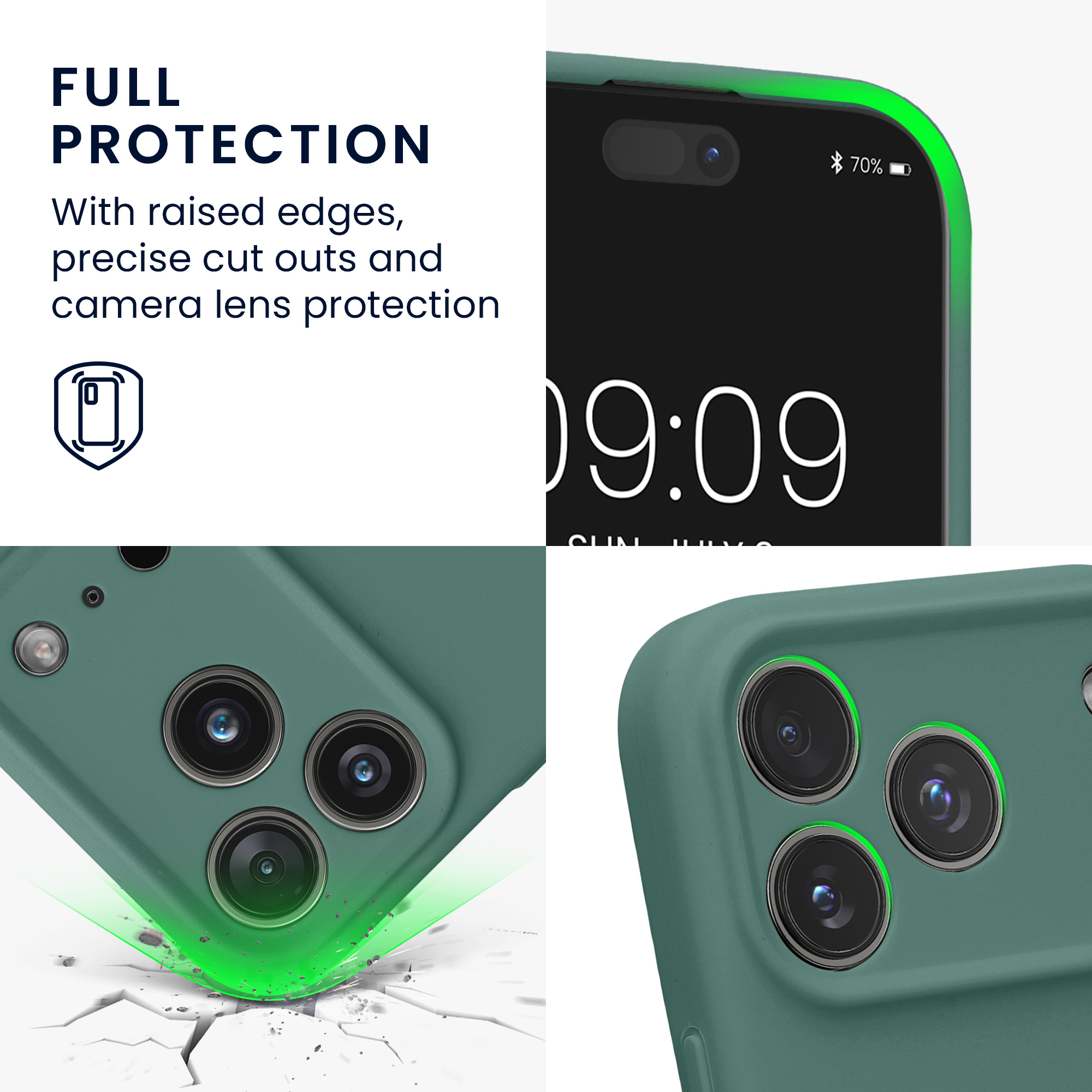 Pouzdro pro Apple iPhone 18 Pro / iPhone 17 Pro kwmobile tenké silikonové - lesní zelená