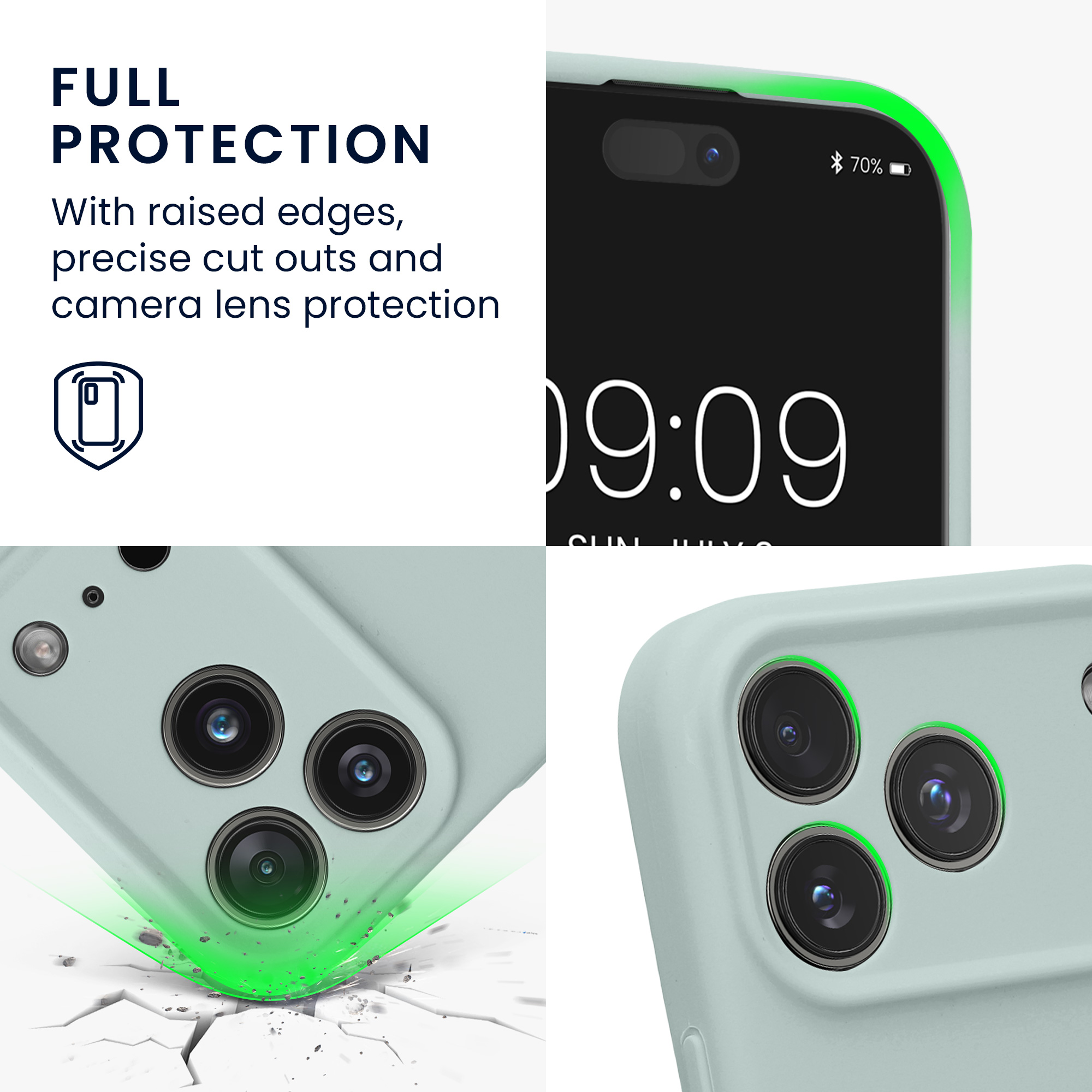 Pouzdro pro Apple iPhone 18 Pro / iPhone 17 Pro kwmobile tenké silikonové - světle mátová