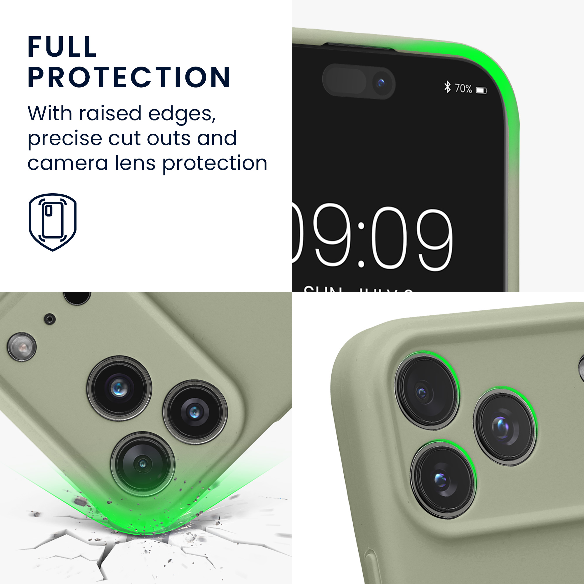 Pouzdro pro Apple iPhone 18 Pro / iPhone 17 Pro kwmobile tenké silikonové - šedozelená
