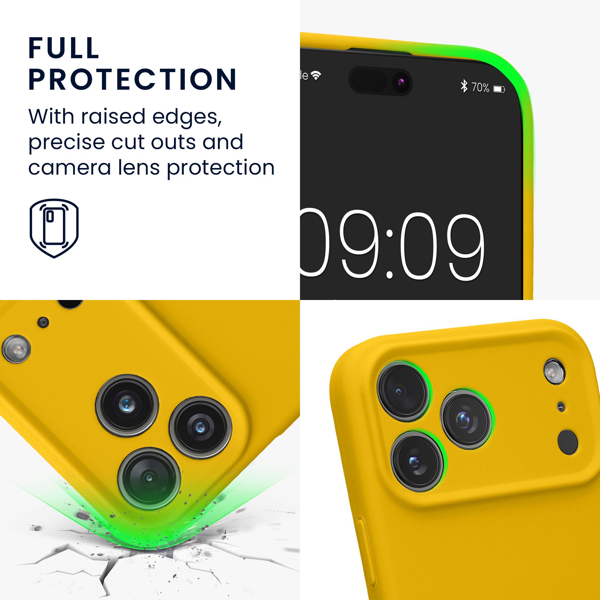 Silikonový kryt Kwmobile pro iPhone 17 Pro Max - zářivě žlutá