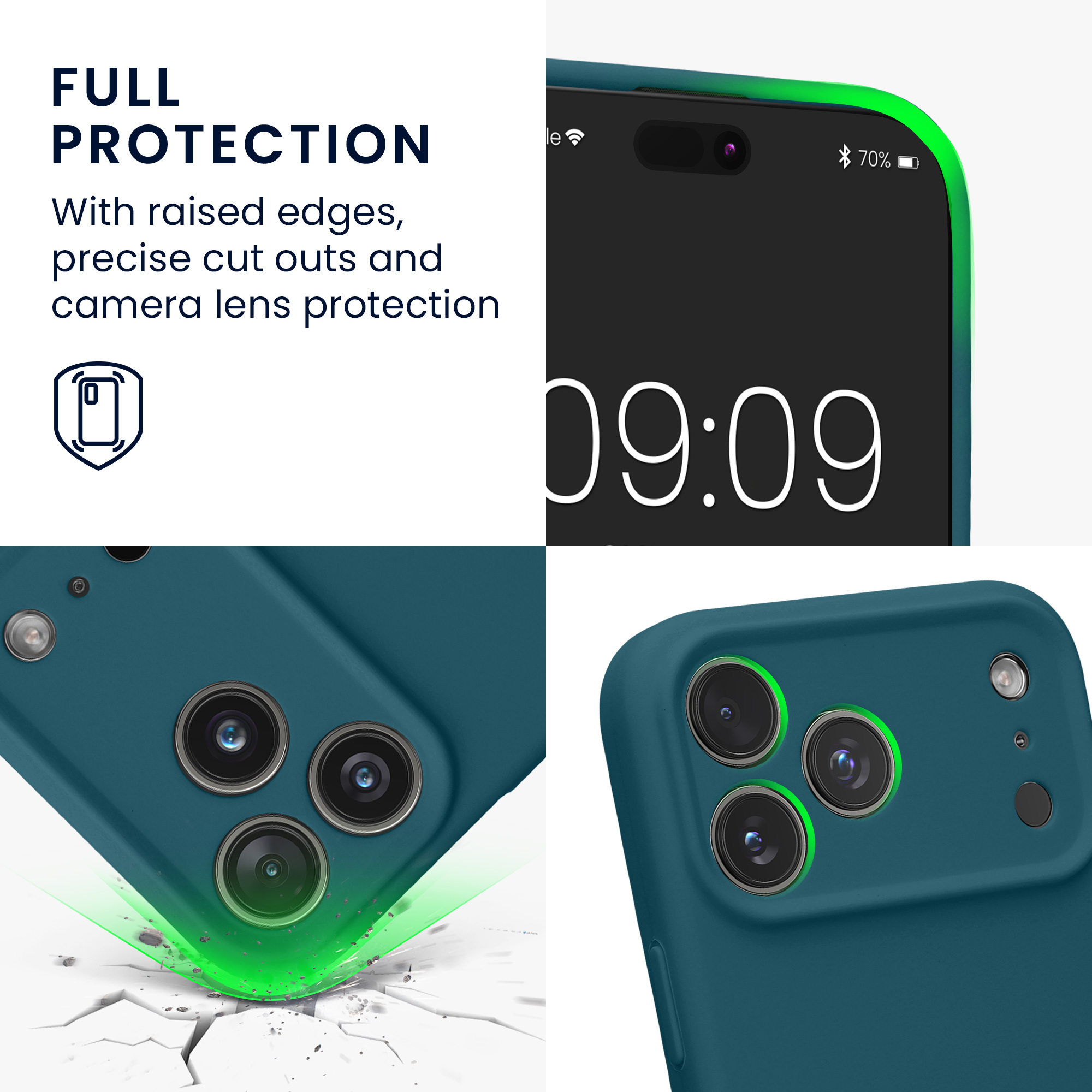 Silikonový kryt Kwmobile pro iPhone 17 Pro Max - petrolejová matná