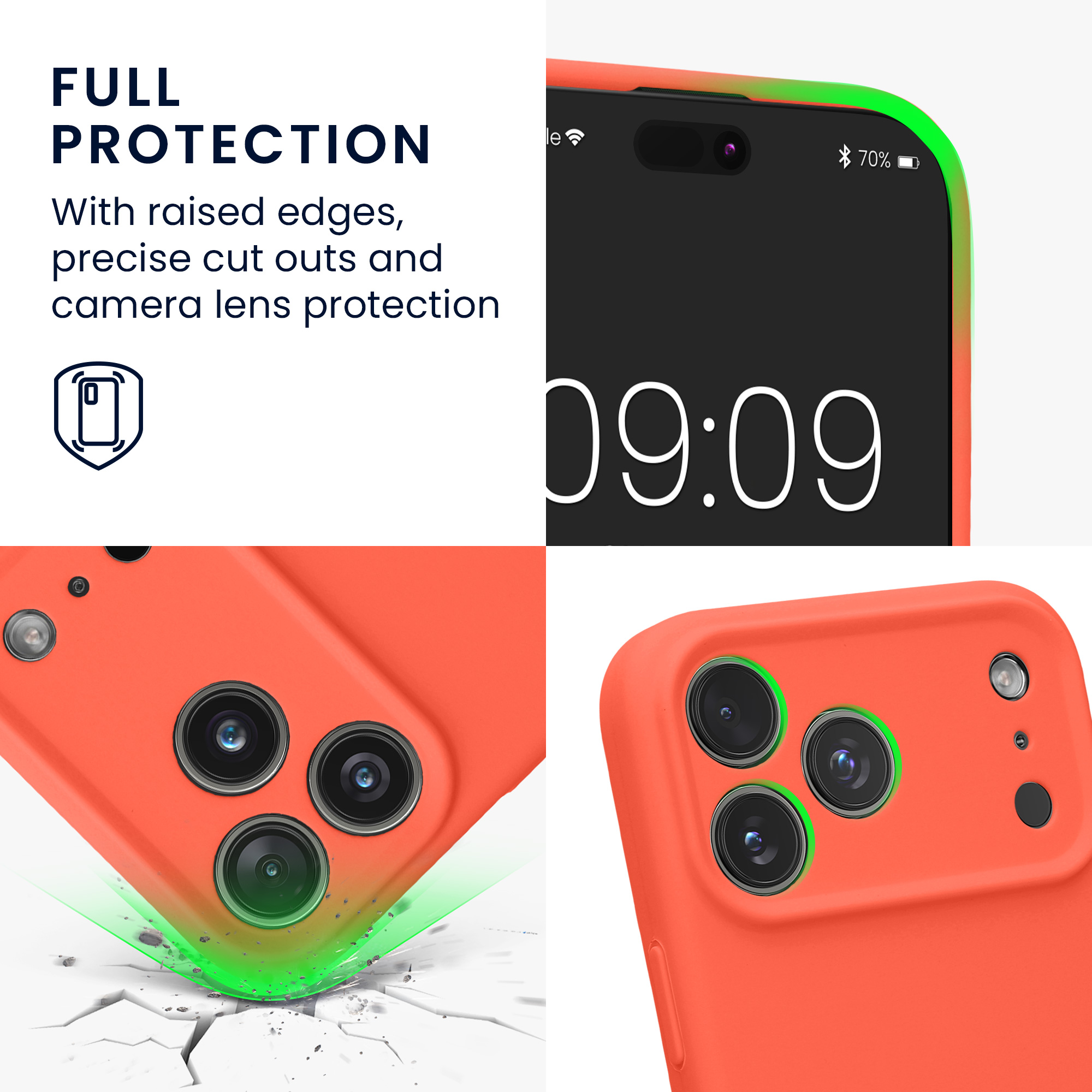 Silikonový kryt Kwmobile pro iPhone 17 Pro Max - neonově korálová