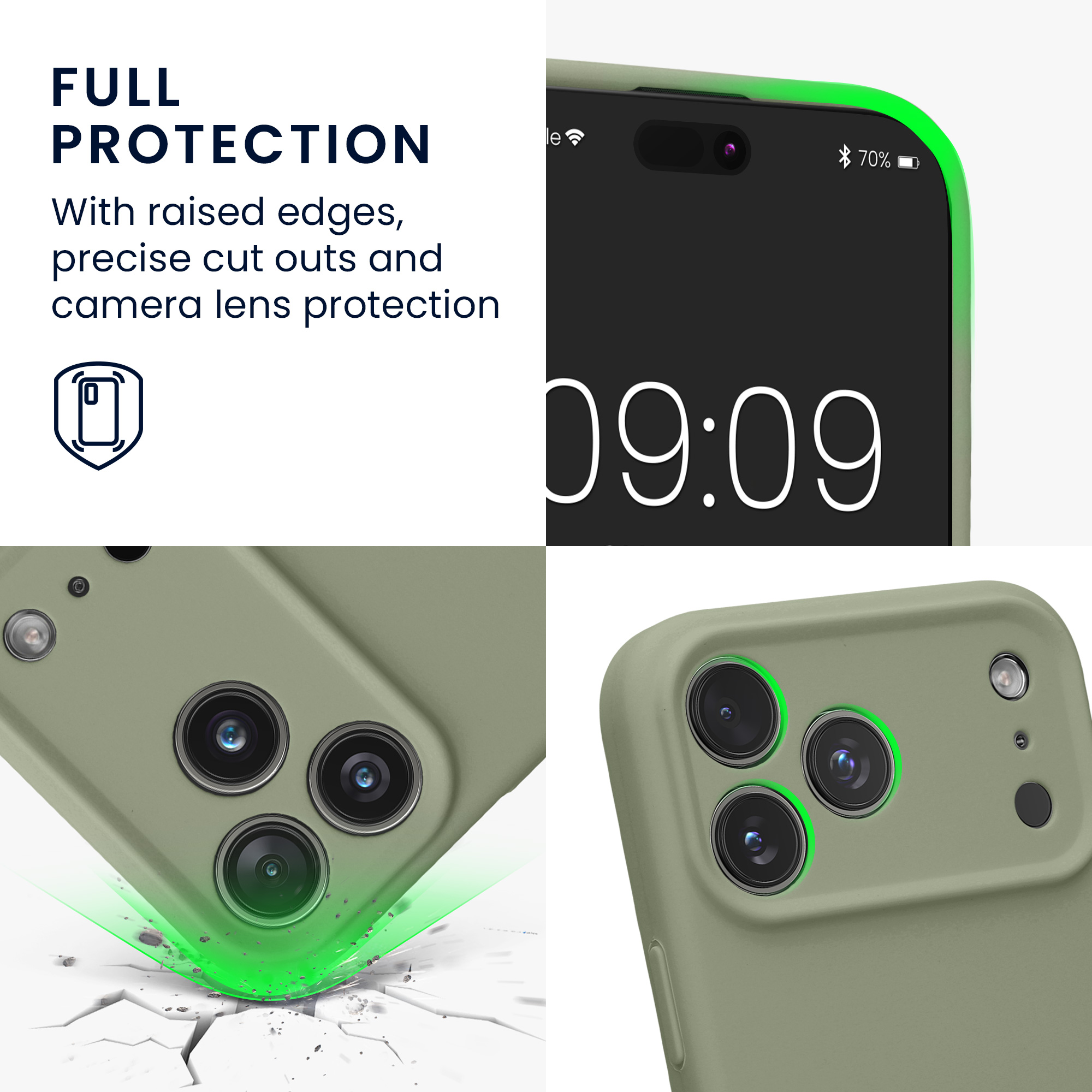 Pouzdro pro Apple iPhone 18 Pro Max / iPhone 17 Pro Max kwmobile tenké Soft Touch silikonové - šedozelená