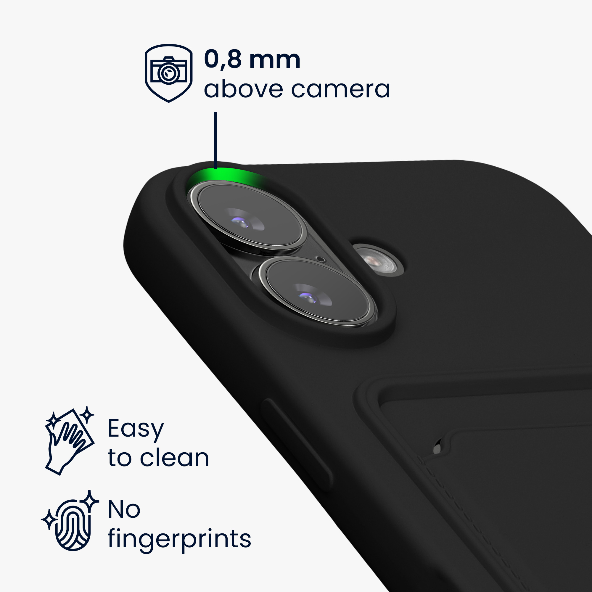 Kryt s držákem karty Kwmobile pro iPhone 17 - černá