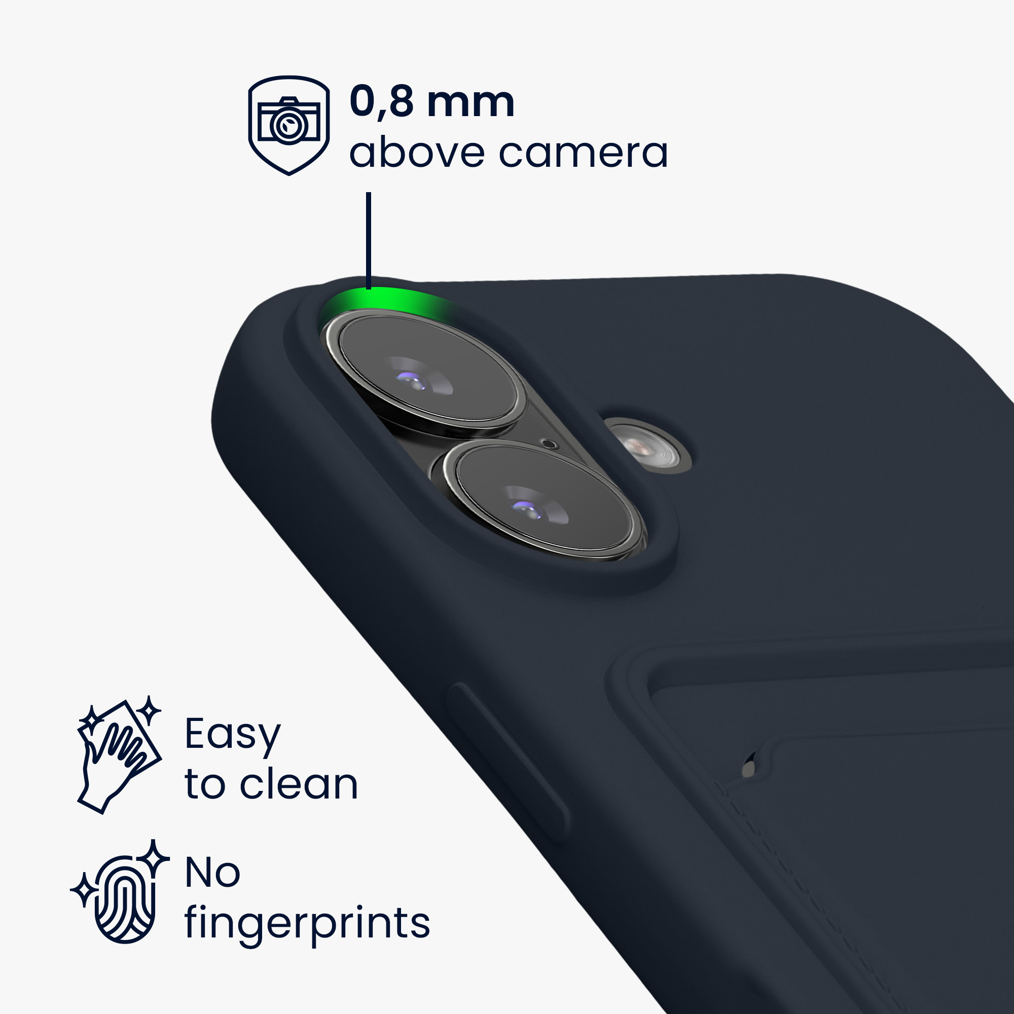 Kryt s držákem karty Kwmobile pro iPhone 17 - tmavě modrá