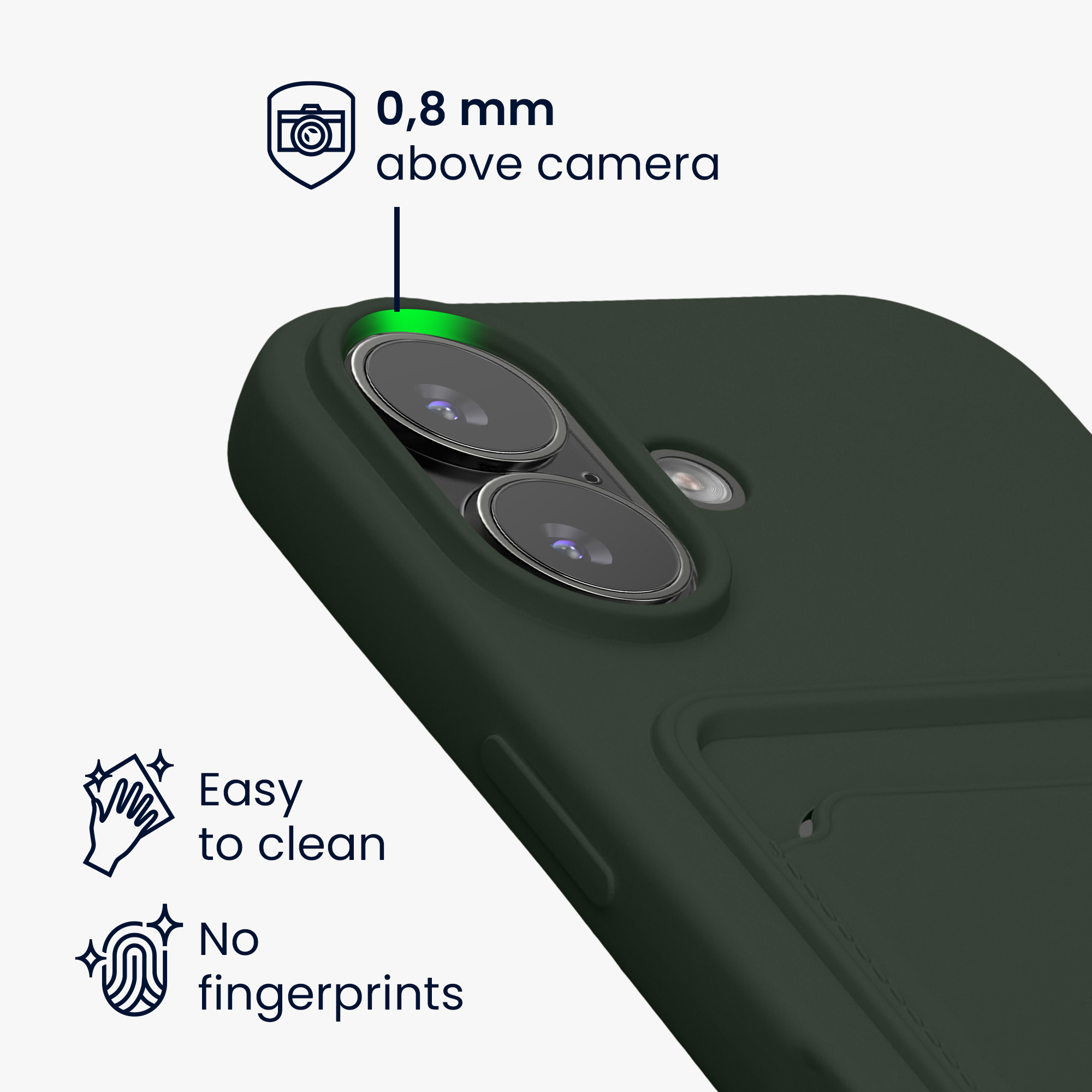 Kryt s držákem karty Kwmobile pro iPhone 17 - tmavě zelená