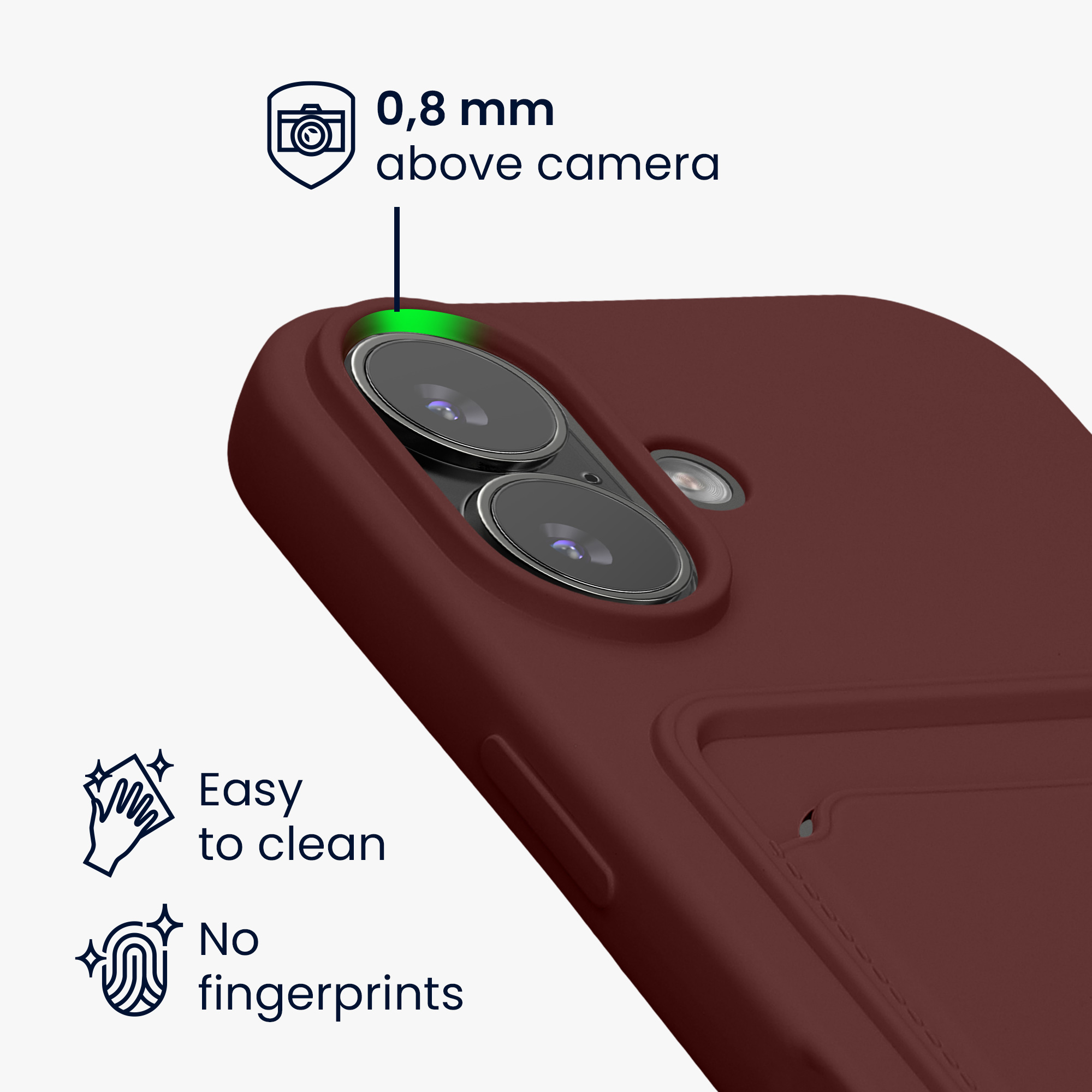 Pouzdro pro Apple iPhone 17 s přihrádkou na kartu kwmobile kapsa na kartu TPU - hnědočervená