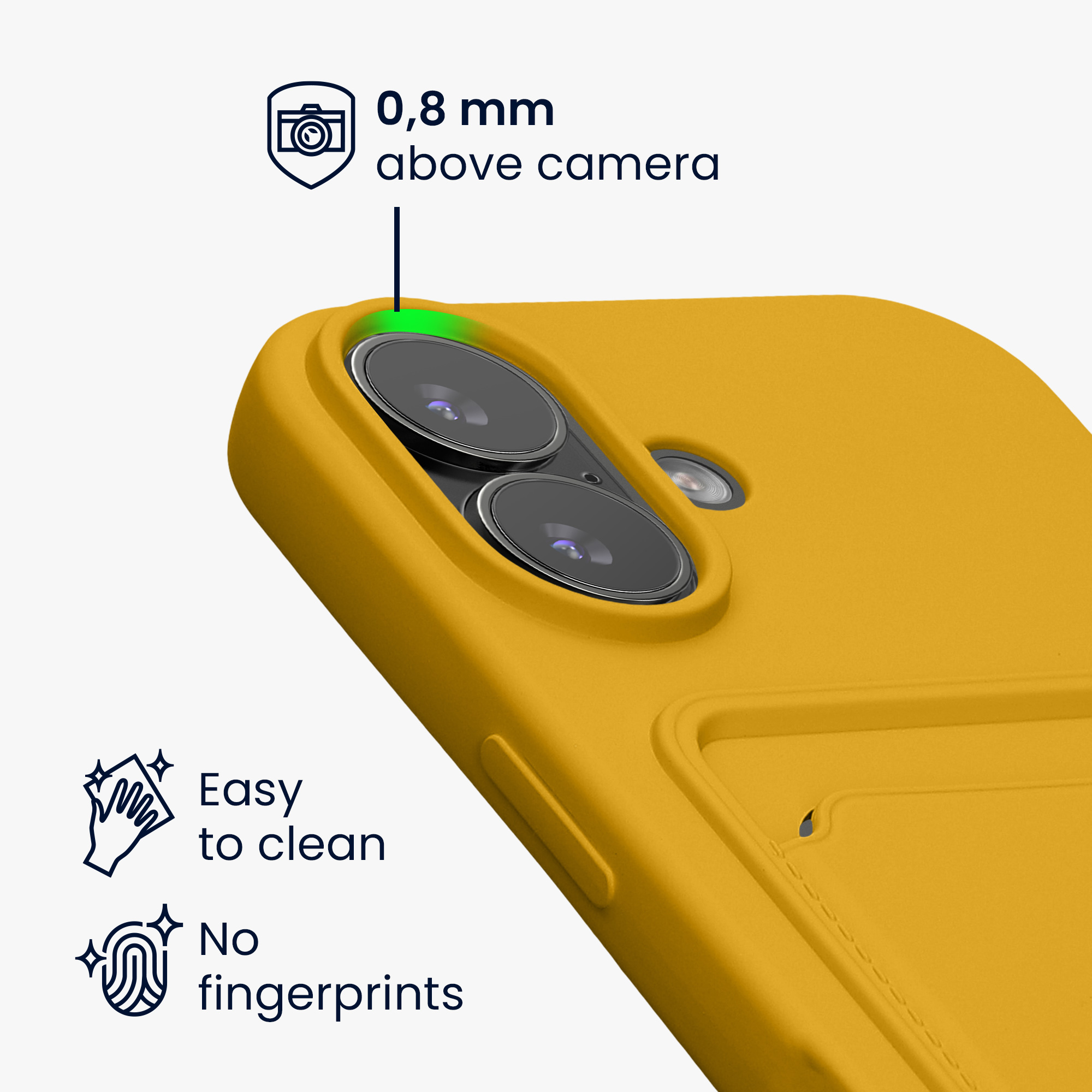 Pouzdro pro Apple iPhone 17 s přihrádkou na kartu kwmobile kapsa na kartu TPU - zářivě žlutá
