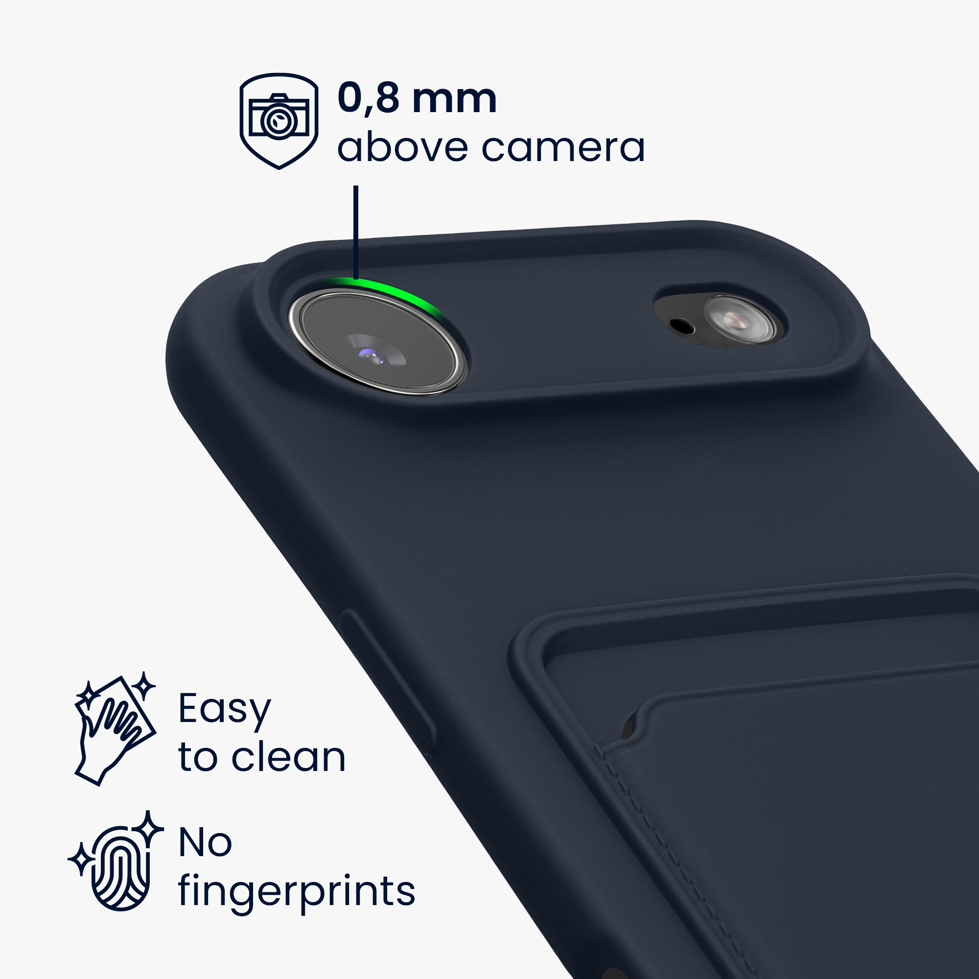 kwmobile měkký ochranný TPU kryt pro Apple iPhone Air, nárazuvzdorný, kompatibilní s bezdrátovým nabíjením, tmavě modrá