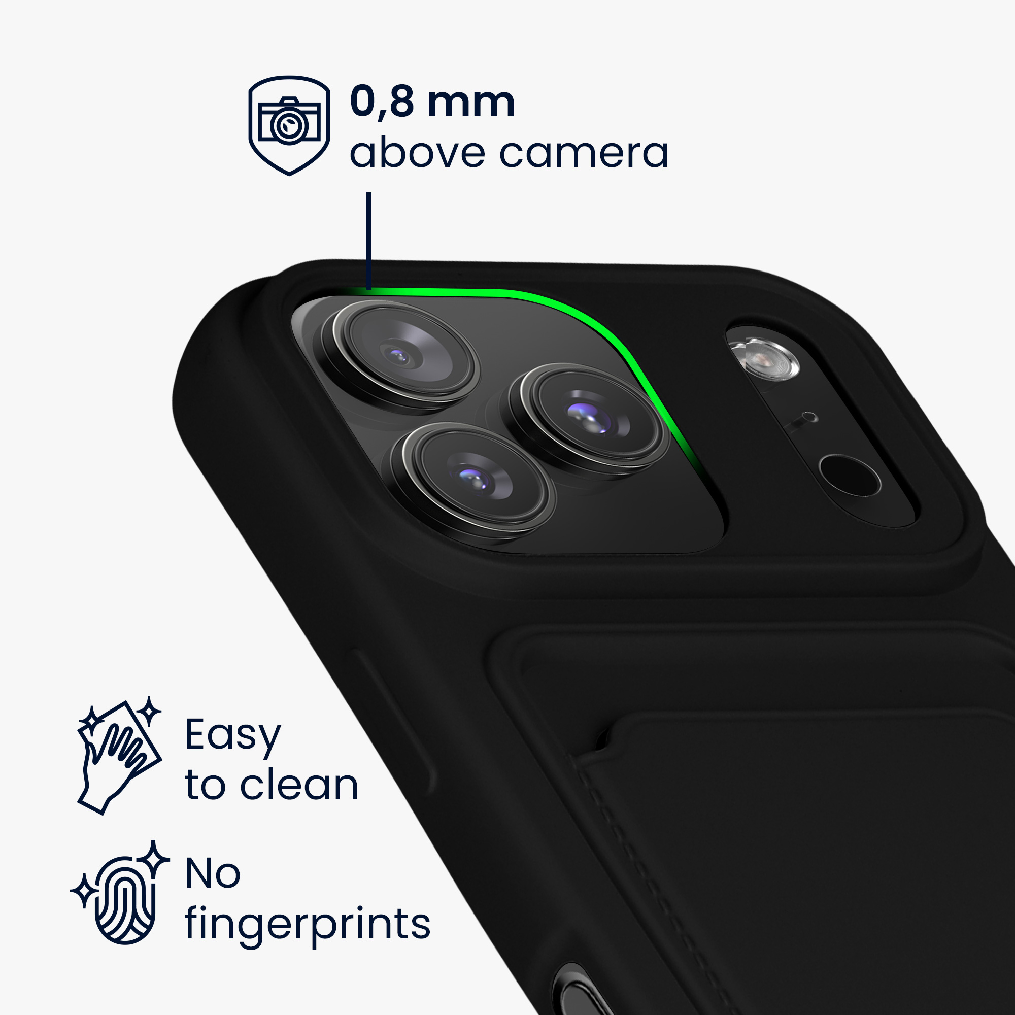 Kryt s držákem karty Kwmobile pro iPhone 17 Pro - černá