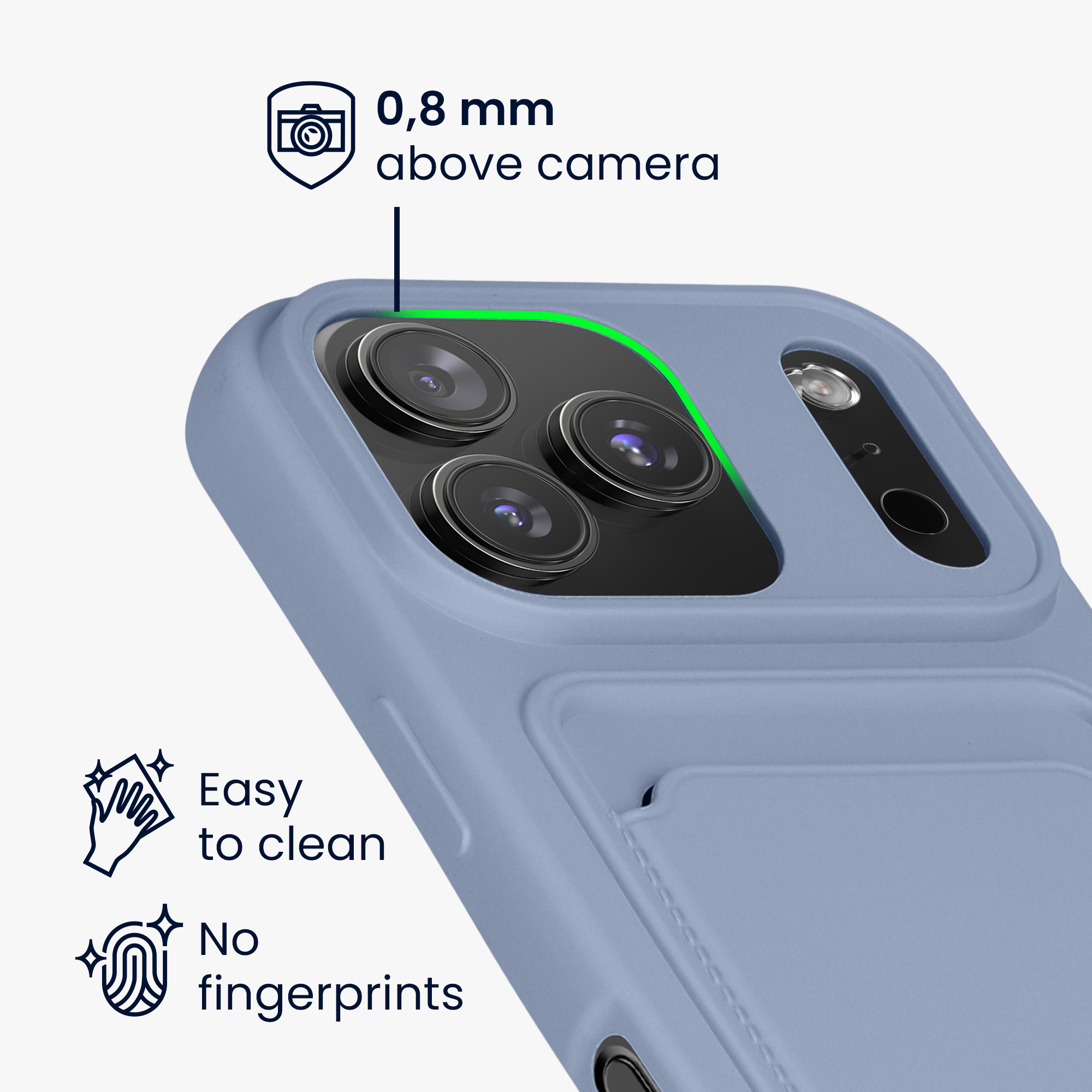 Kryt s držákem karty Kwmobile pro iPhone 17 Pro - levandulová