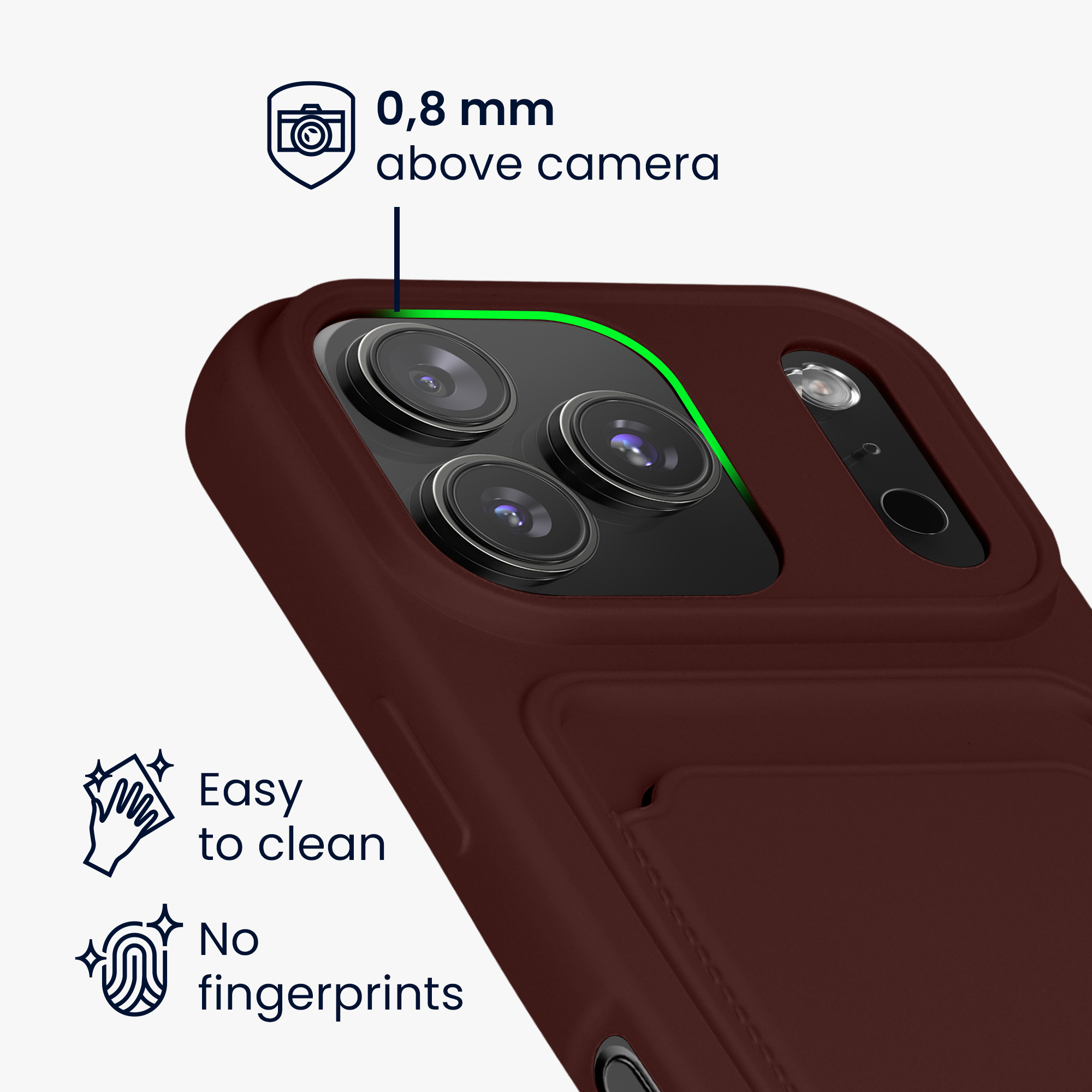 Kryt s držákem karty Kwmobile pro iPhone 17 Pro - tawny red
