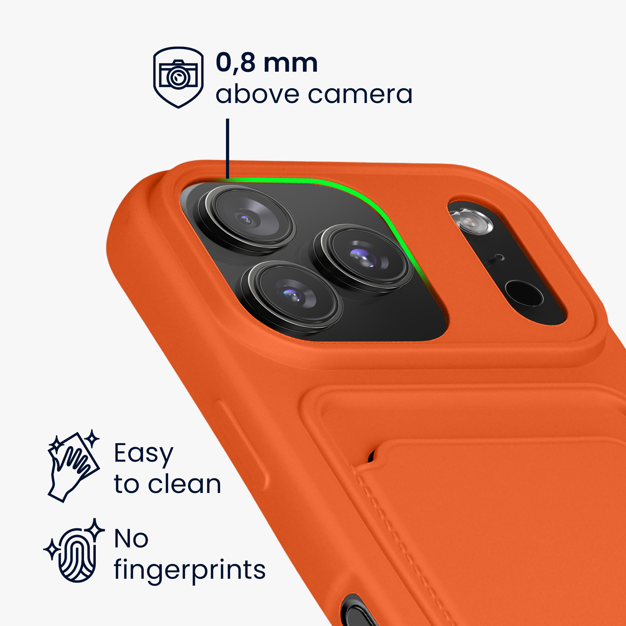 Pouzdro pro Apple iPhone 18 Pro / iPhone 17 Pro s přihrádkou na kartu kwmobile kapsa na kartu TPU - oranžová