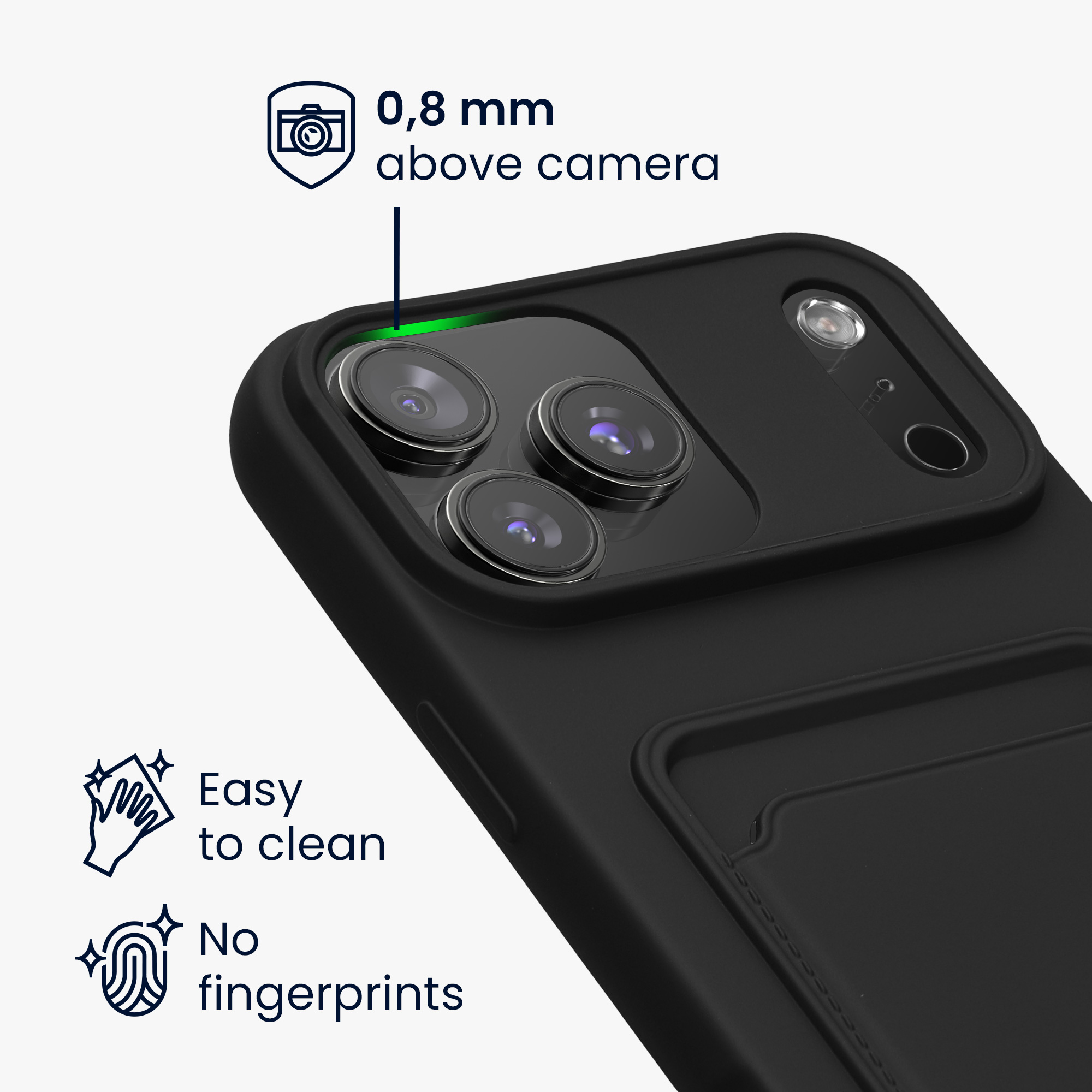 Kryt s držákem karty Kwmobile pro iPhone 17 Pro Max - černá