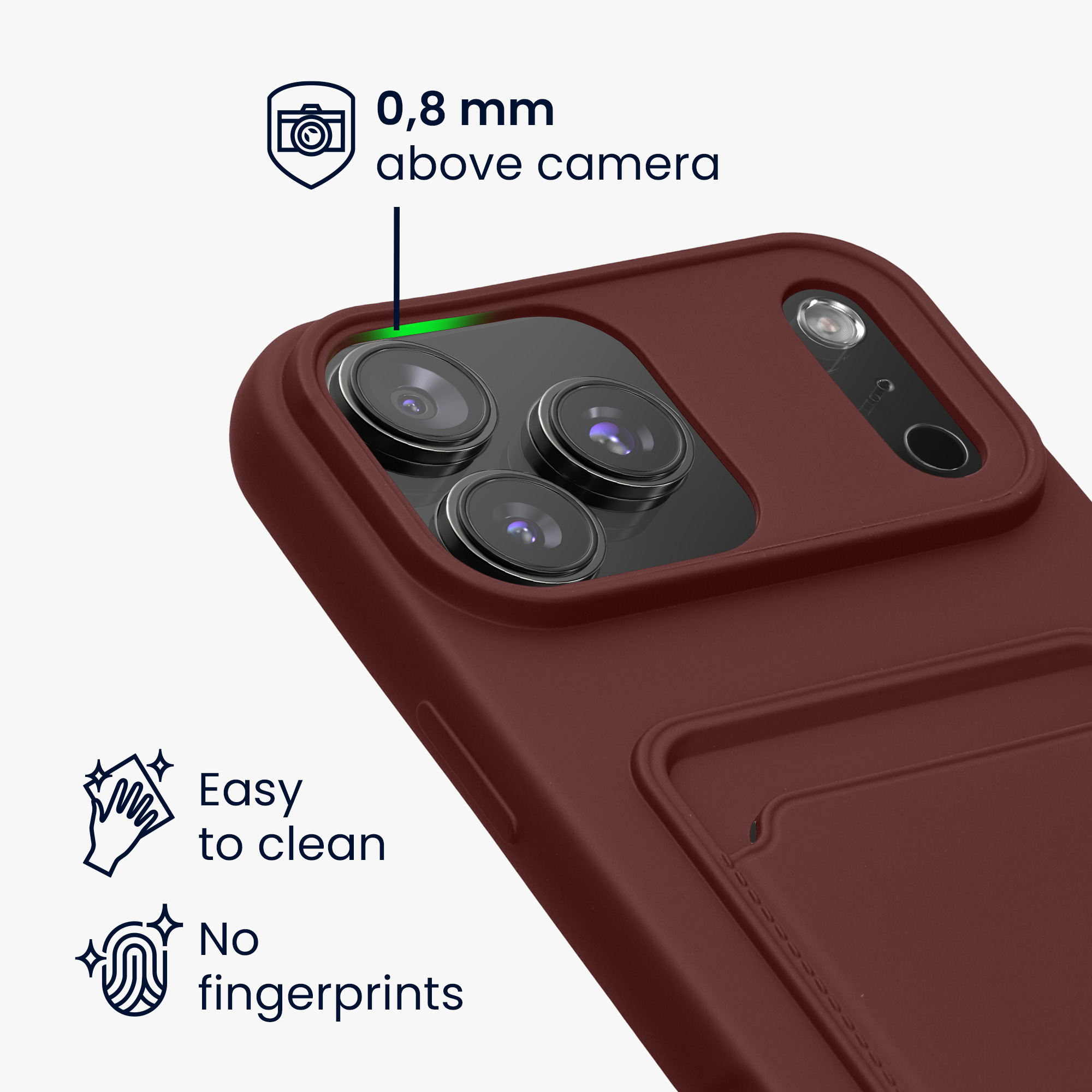 Kryt s držákem karty Kwmobile pro iPhone 17 Pro Max - tawny red