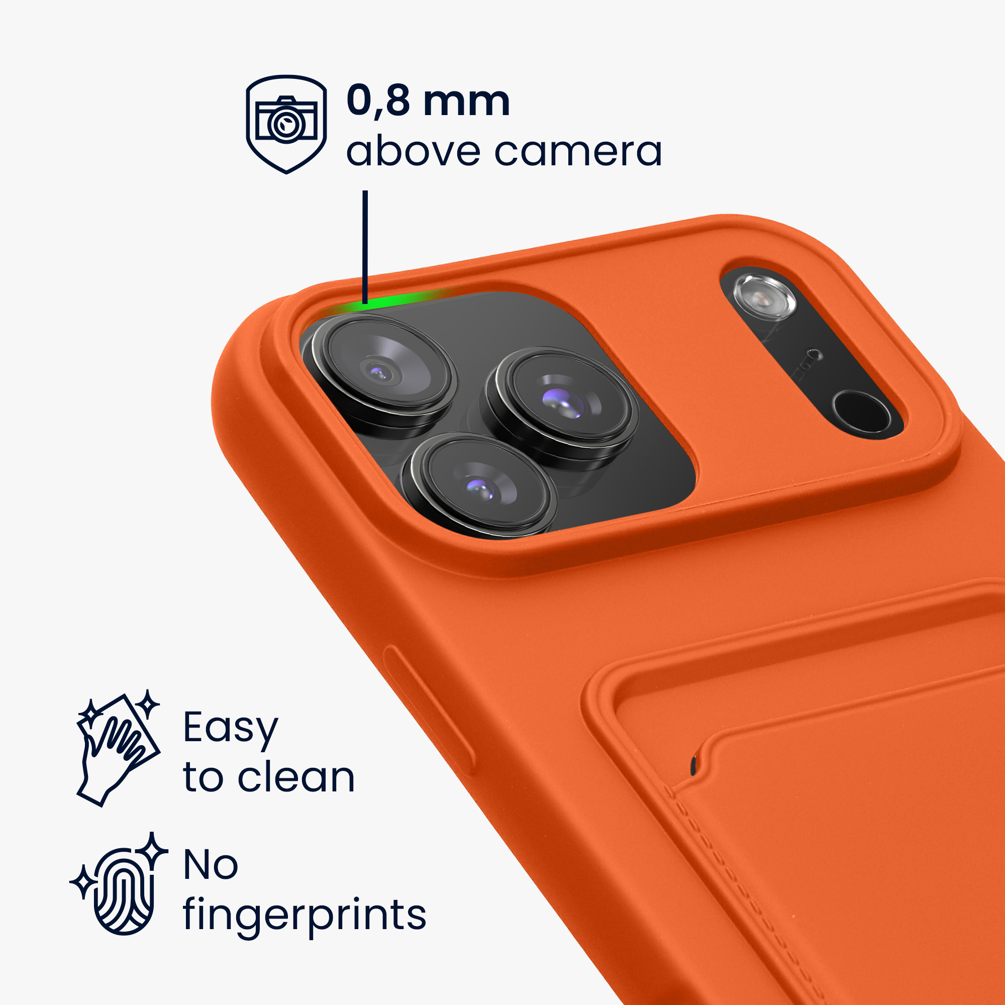 Pouzdro pro Apple iPhone 18 Pro Max / iPhone 17 Pro Max s přihrádkou na kartu kwmobile kapsa na kartu TPU - oranžová