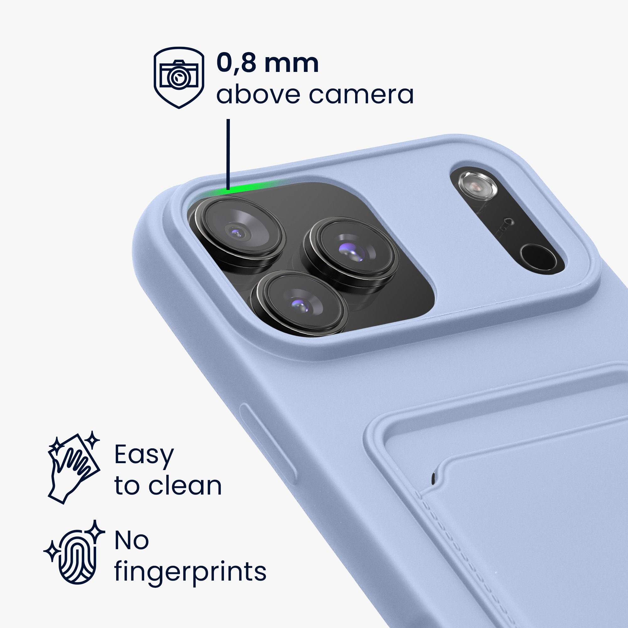 Pouzdro pro Apple iPhone 18 Pro Max / iPhone 17 Pro Max s přihrádkou na kartu kwmobile kapsa na kartu TPU - levandulová