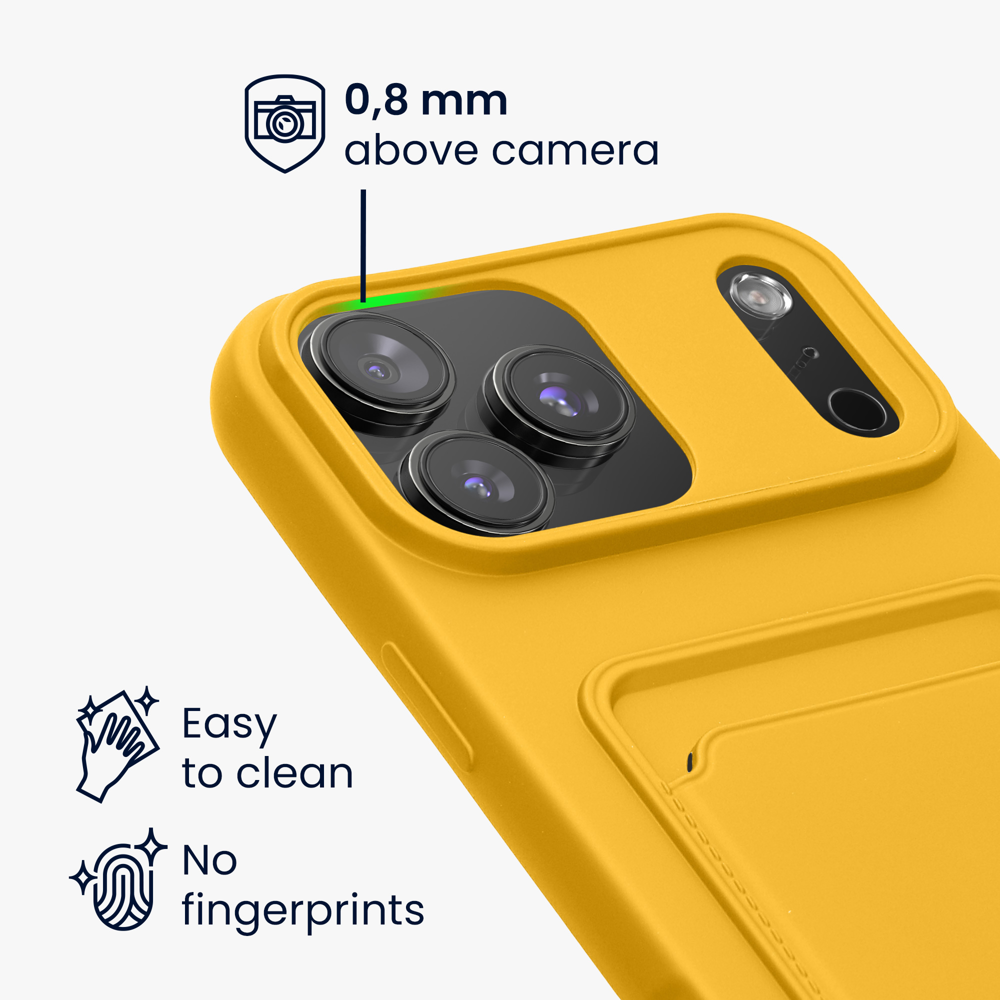 Pouzdro pro Apple iPhone 18 Pro Max / iPhone 17 Pro Max s přihrádkou na kartu kwmobile kapsa na kartu TPU - zářivě žlutá