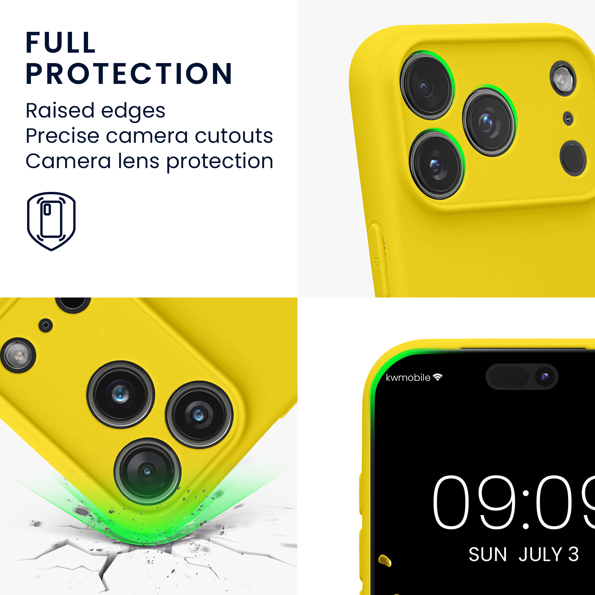 Pouzdro pro Apple iPhone 18 Pro / iPhone 17 Pro kwmobile tenké TPU - zářivě žlutá