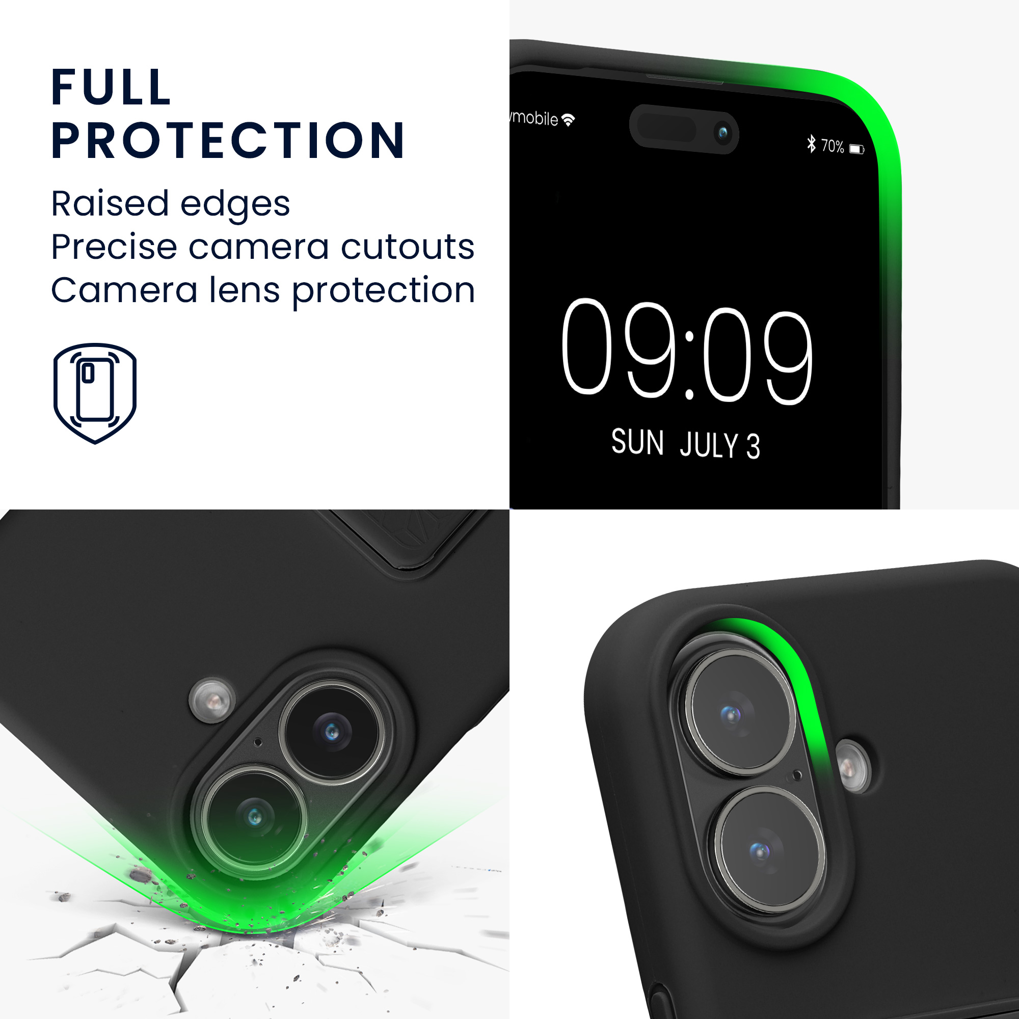 Silikonový kryt Kwmobile pro iPhone 17 - černá