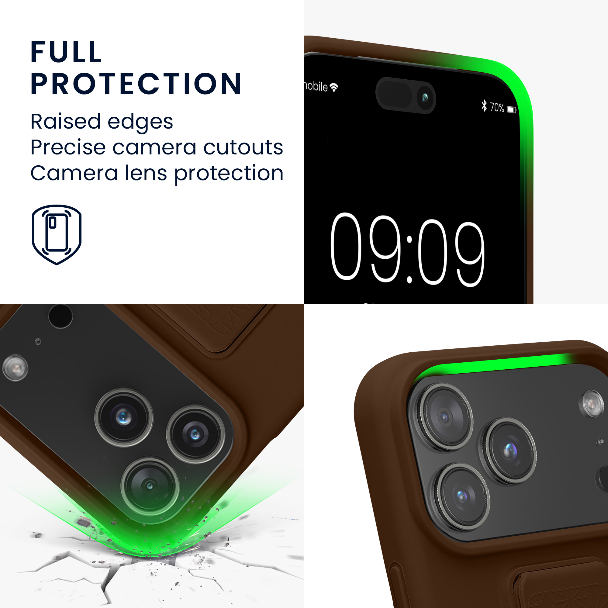 Pouzdro pro Apple iPhone 18 Pro Max / iPhone 17 Pro Max kwmobile se stojánkem s poutkem silikonové - čokoládová