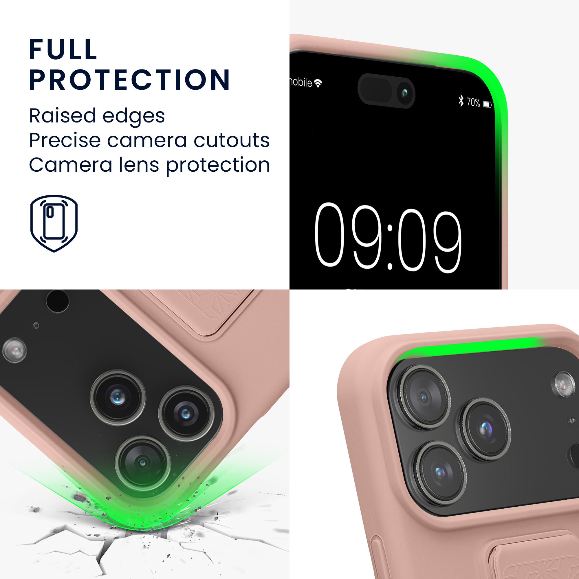 Pouzdro pro Apple iPhone 18 Pro Max / iPhone 17 Pro Max kwmobile se stojánkem s poutkem silikonové - starorůžová