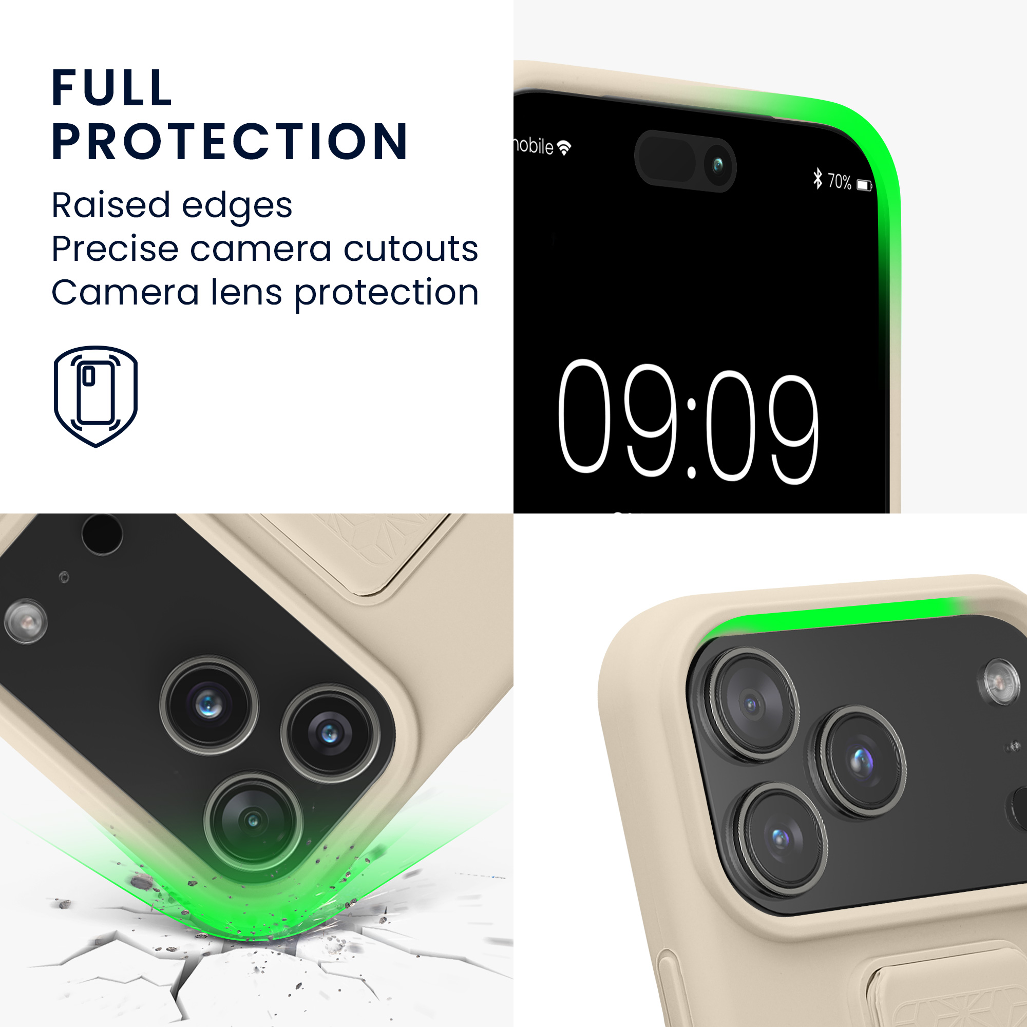 Pouzdro pro Apple iPhone 18 Pro Max / iPhone 17 Pro Max kwmobile se stojánkem s poutkem silikonové - krémová