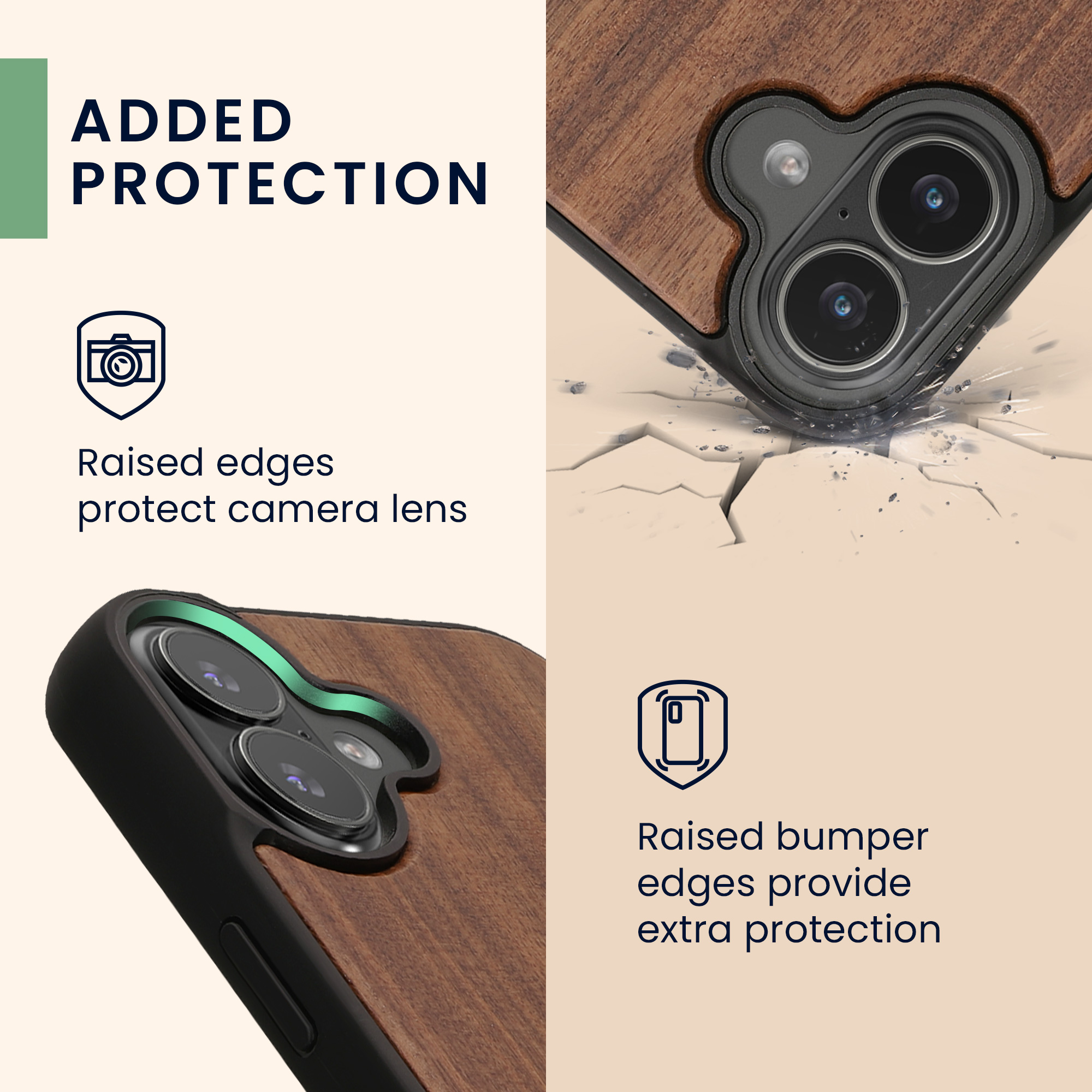 Dřevěný kryt Kwmobile pro iPhone 17 - navigational compass dark brown