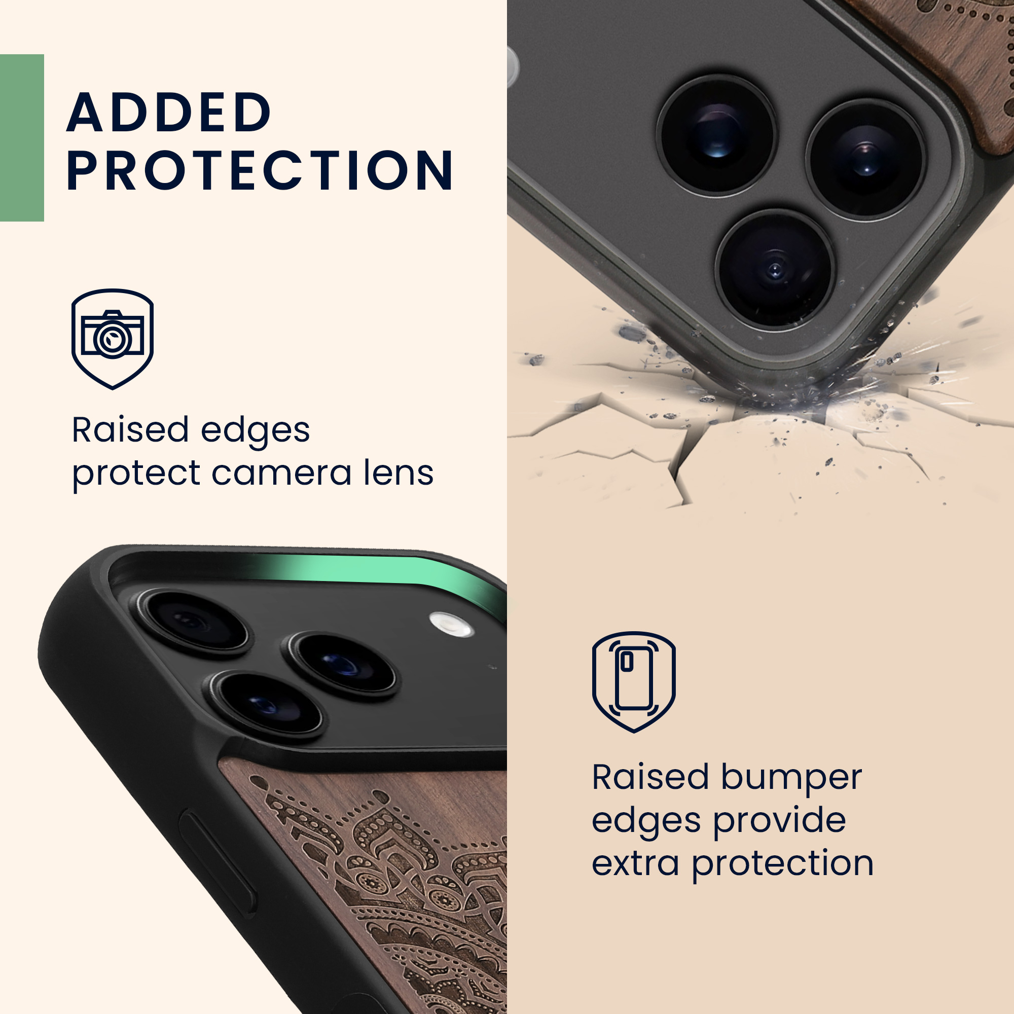 Dřevěné pouzdro pro Apple iPhone 18 Pro / iPhone 17 Pro kwmobile - tvrdý obal v tmavě hnědé barvě