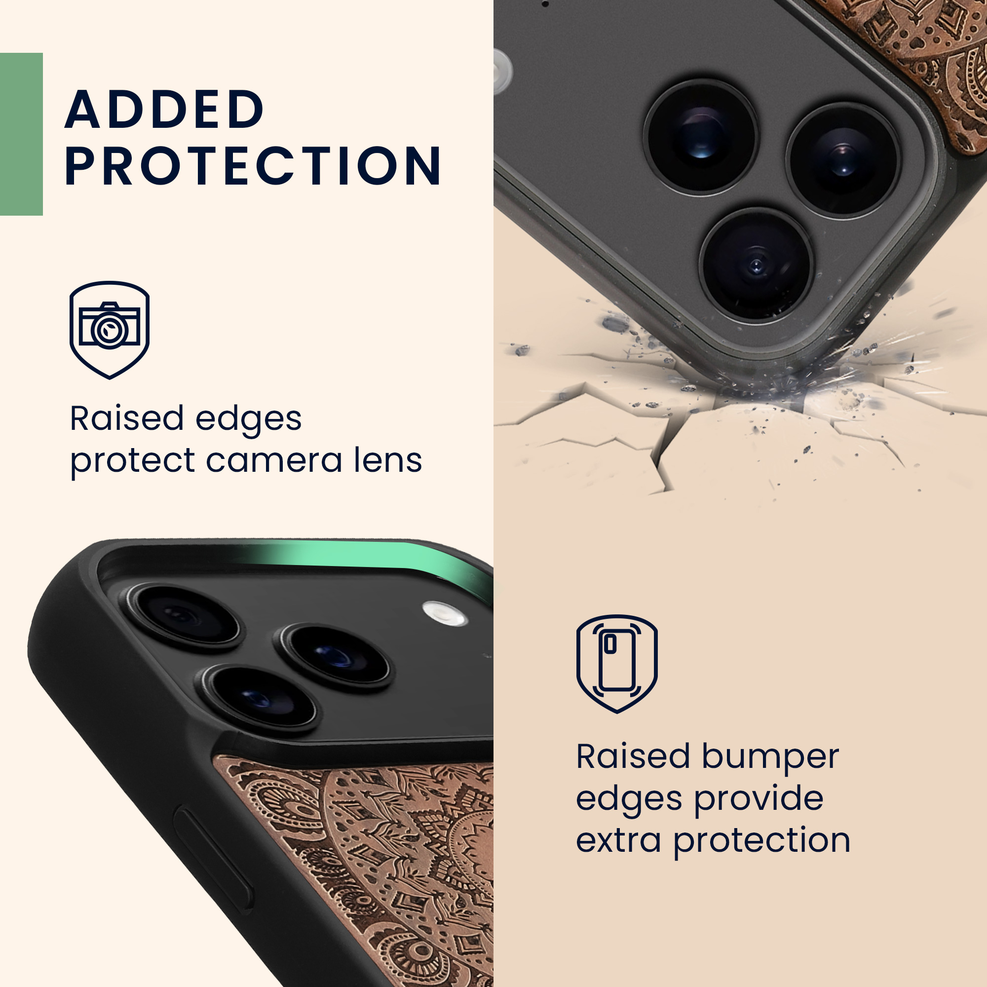 Dřevěné pouzdro pro Apple iPhone 18 Pro / iPhone 17 Pro kwmobile - tvrdý obal v tmavě hnědé barvě
