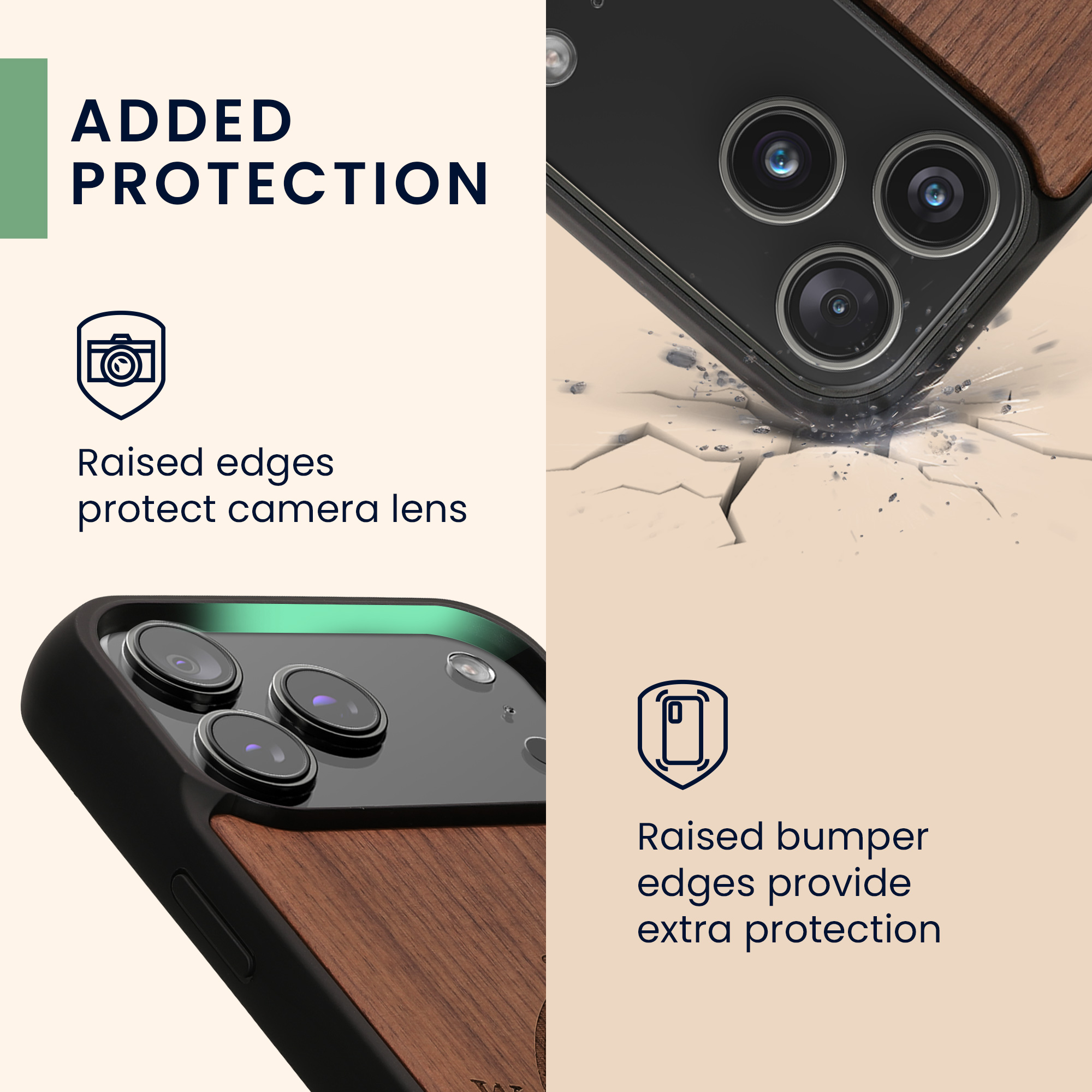 Dřevěný kryt Kwmobile pro iPhone 17 Pro Max - navigational compass dark brown