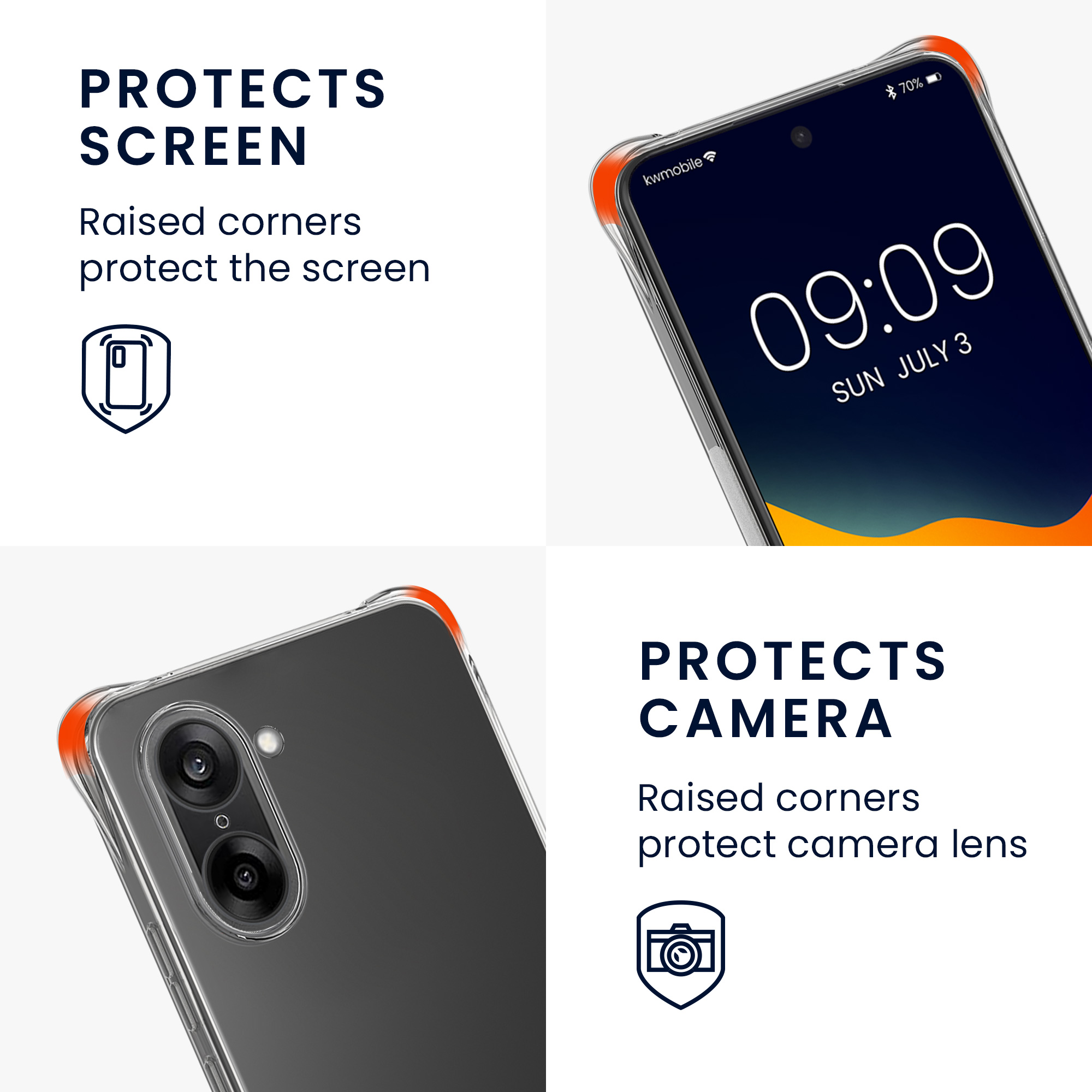 Čirý TPU kryt pro OnePlus Nord CE5 se šňůrkou kwmobile ‑ černá / čirá