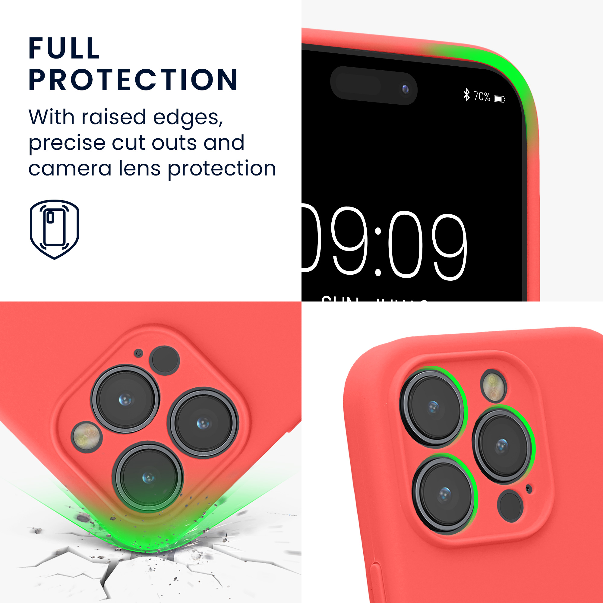 Kryt kwmobile slim soft-touch iPhone 14 Pro Neon Coral