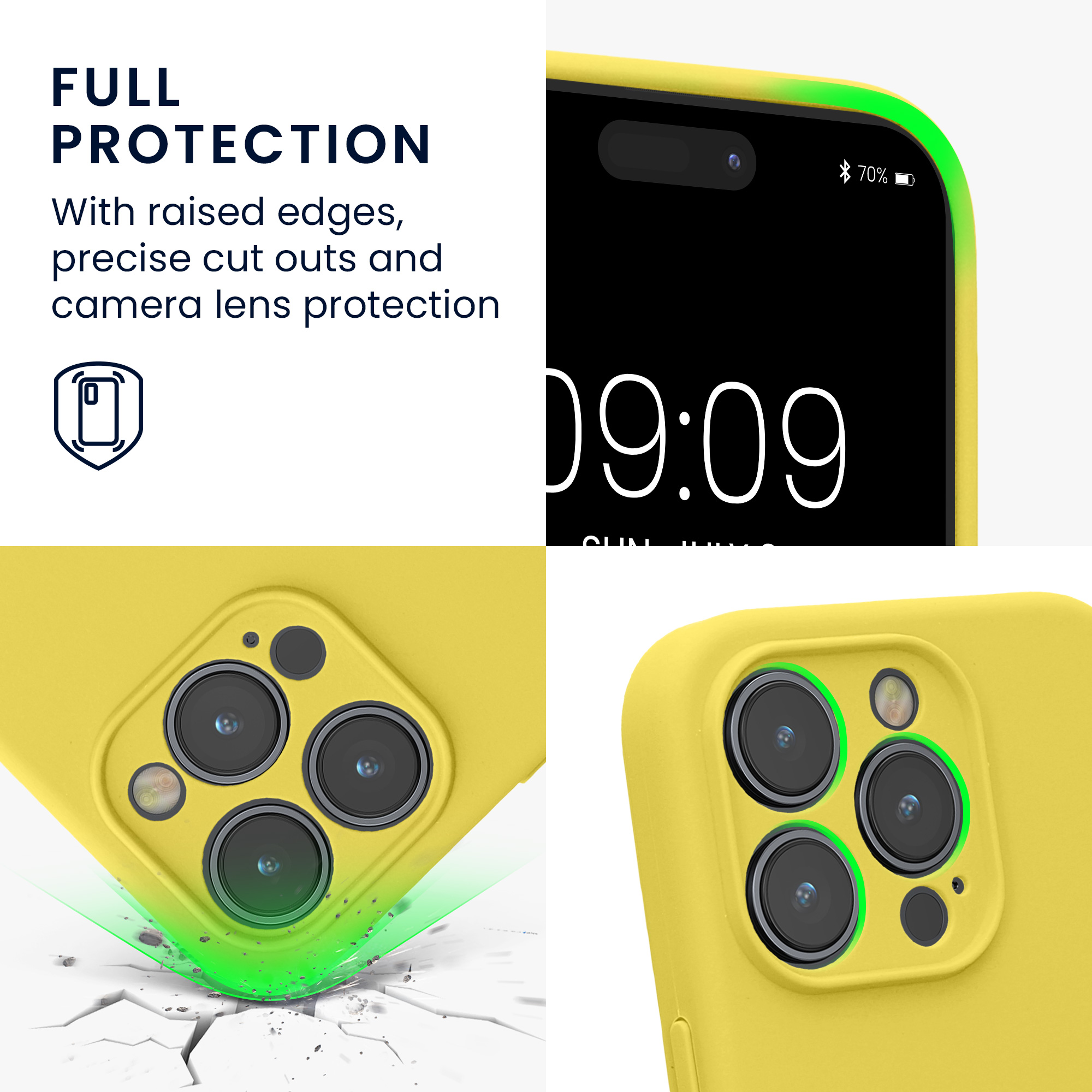 Kryt kwmobile slim soft-touch iPhone 14 Pro žlutá